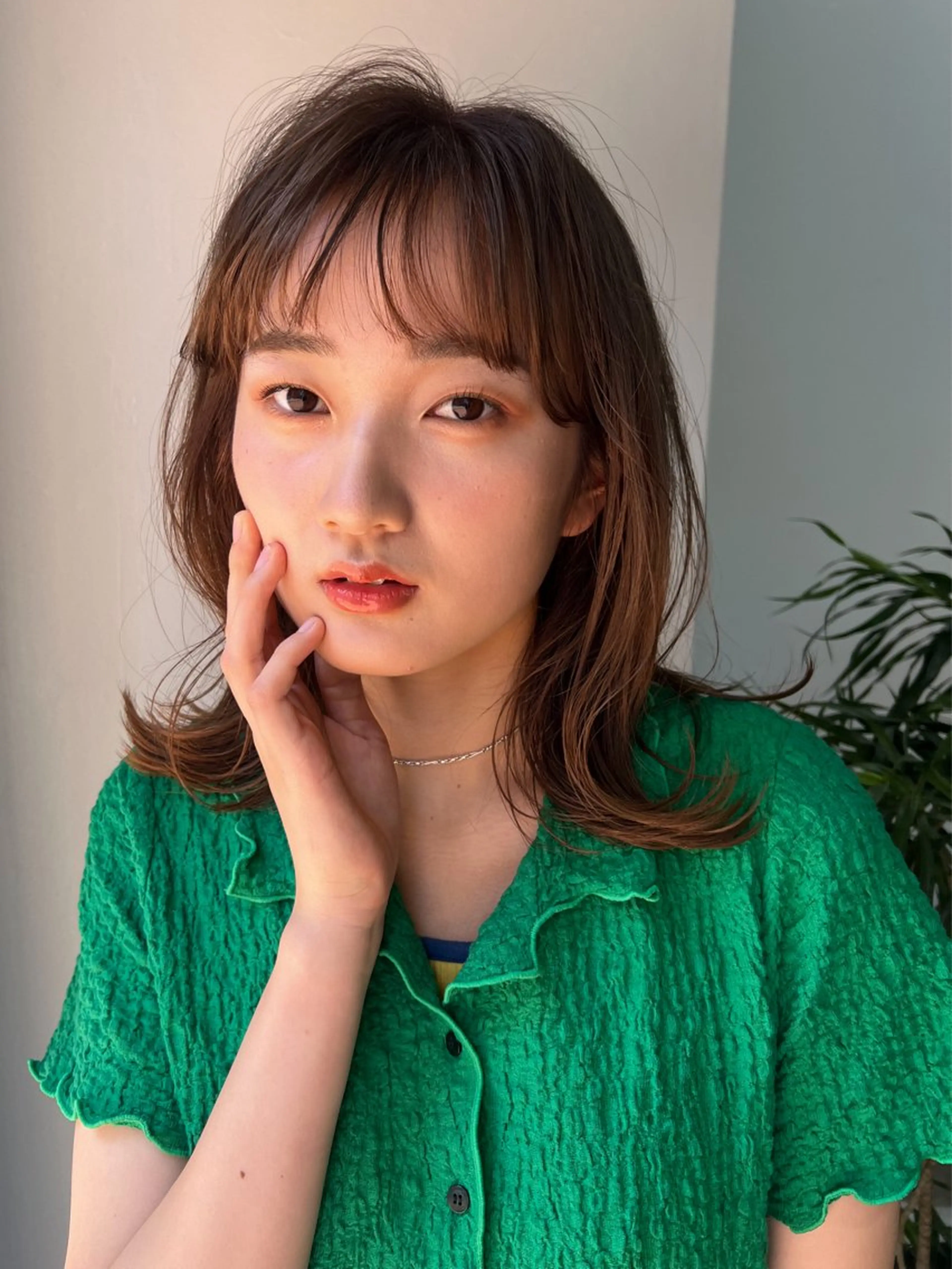 ミディアム カラー 谷町/Le'a /竹原しおなのヘアスタイル