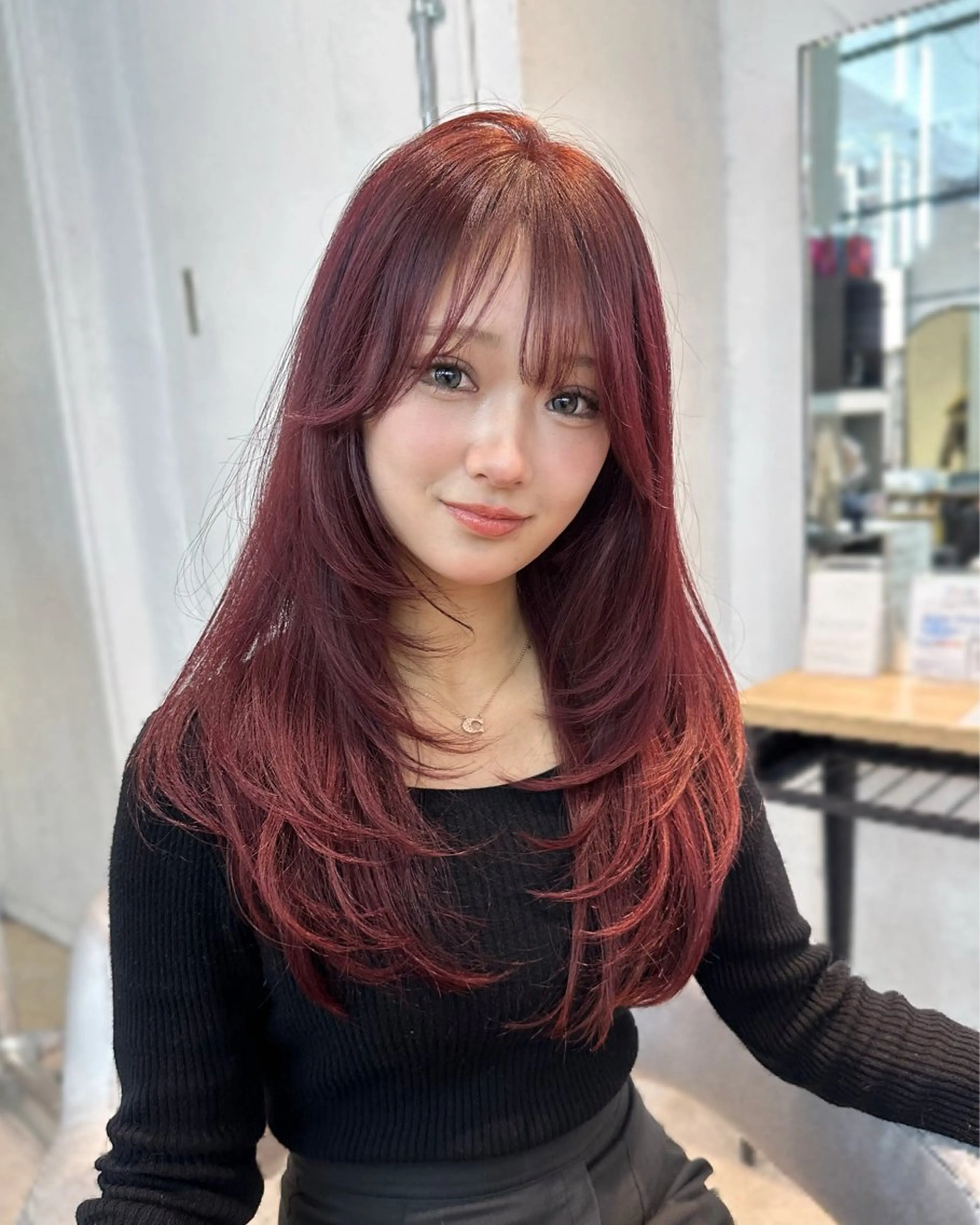 ロング カラー カット ヘアカラー 韓国ヘアメンズ・レデ ィース特化ミクのヘアスタイル