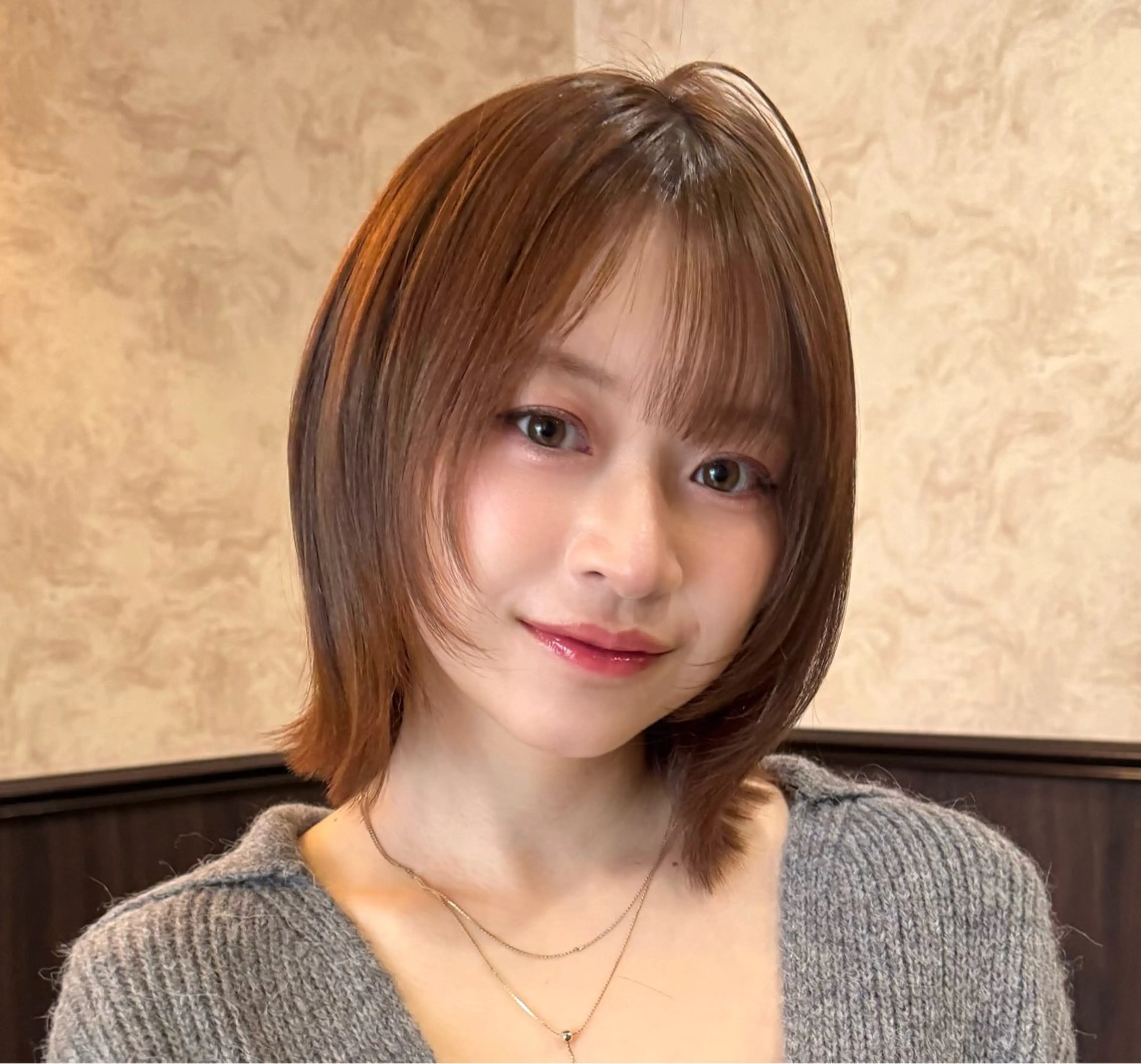 ミディアム ボブレイヤー ボブ レイヤーカット カット トリートメント ボブ/透明感カラー /艶髪/しなる🌷のヘアスタイル