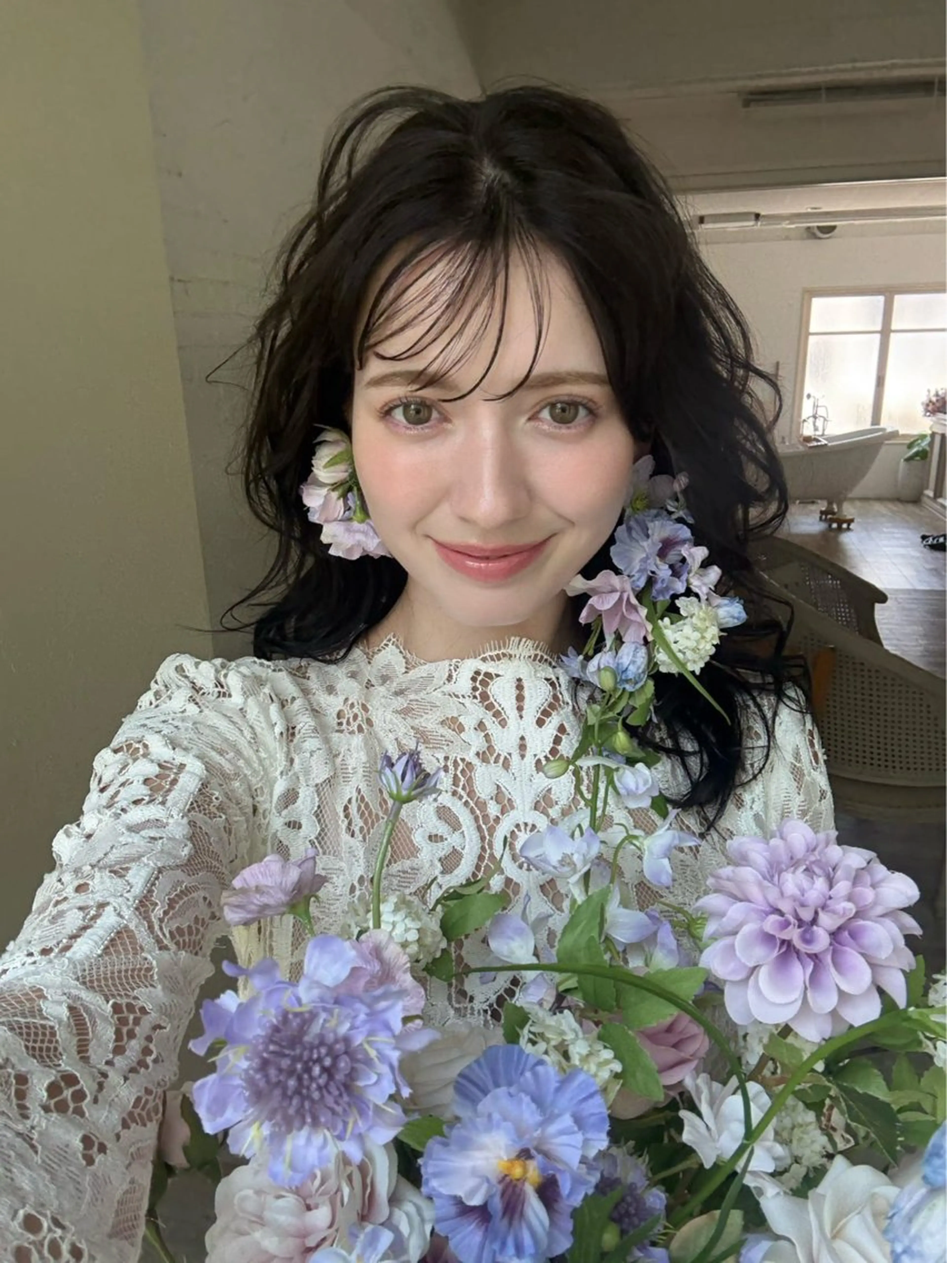 ミディアム カラー 黒髪 ブリーチ 透明感カラー ブリーチなしカラー 卒業式のヘアスタイル カット ヘアカラー トリートメント 💎透明感カラー特化 💎TAISEIのヘアスタイル