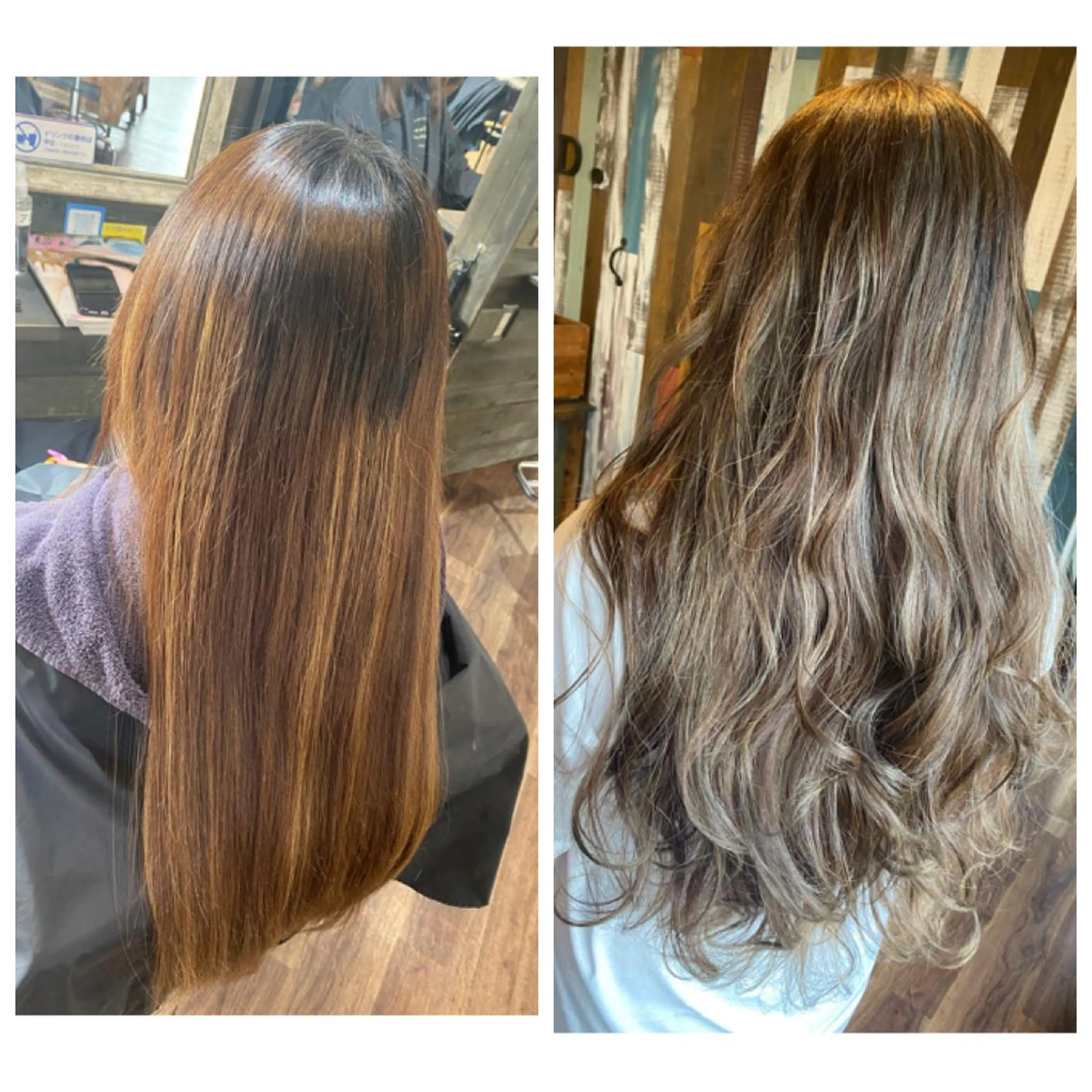 ロング カラー ベージュカラー ハイライトカラー ハイライト ハイライト/インナー /ブリーチ/レイヤーのヘアスタイル