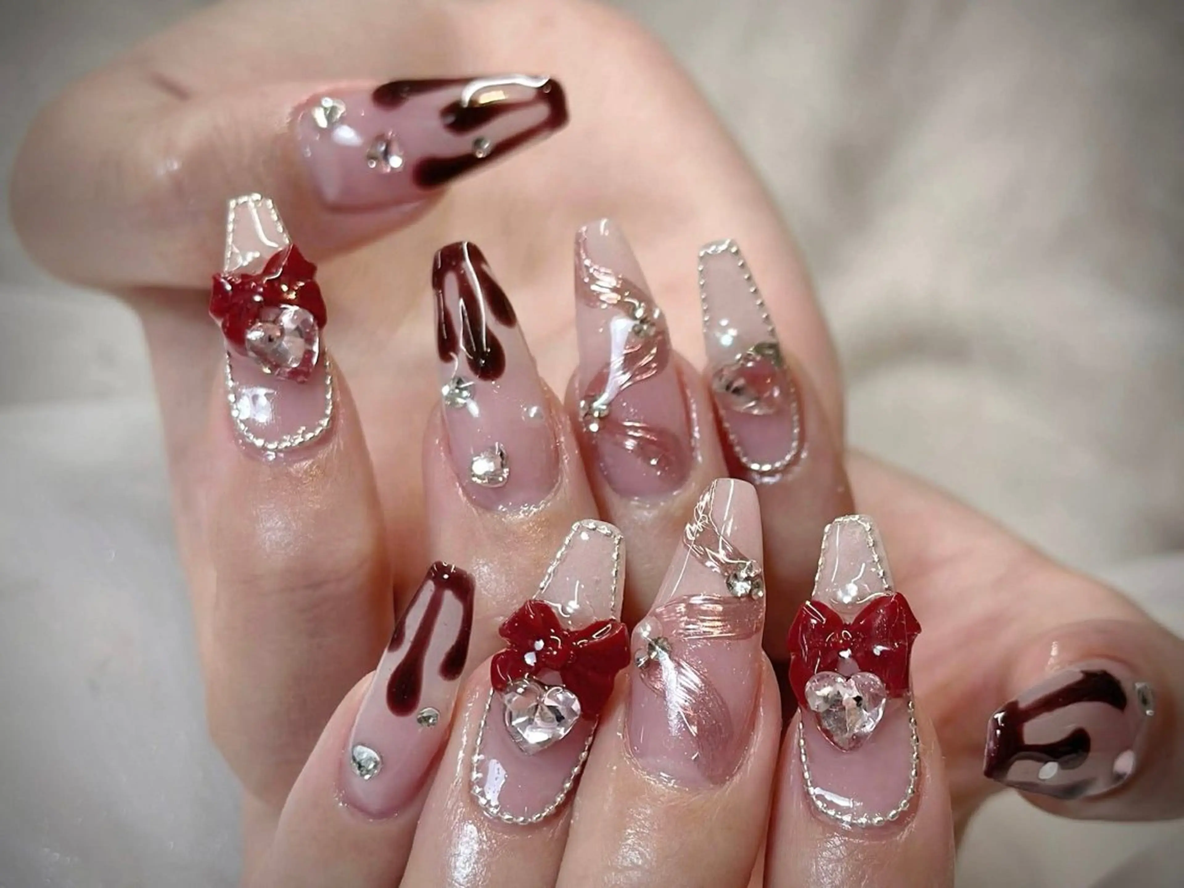 ネイル 長さ出し フレンチネイル グラデーション 卒業式 マグネットネイル ハンドネイル MIHANA ZENのネイルデザイン