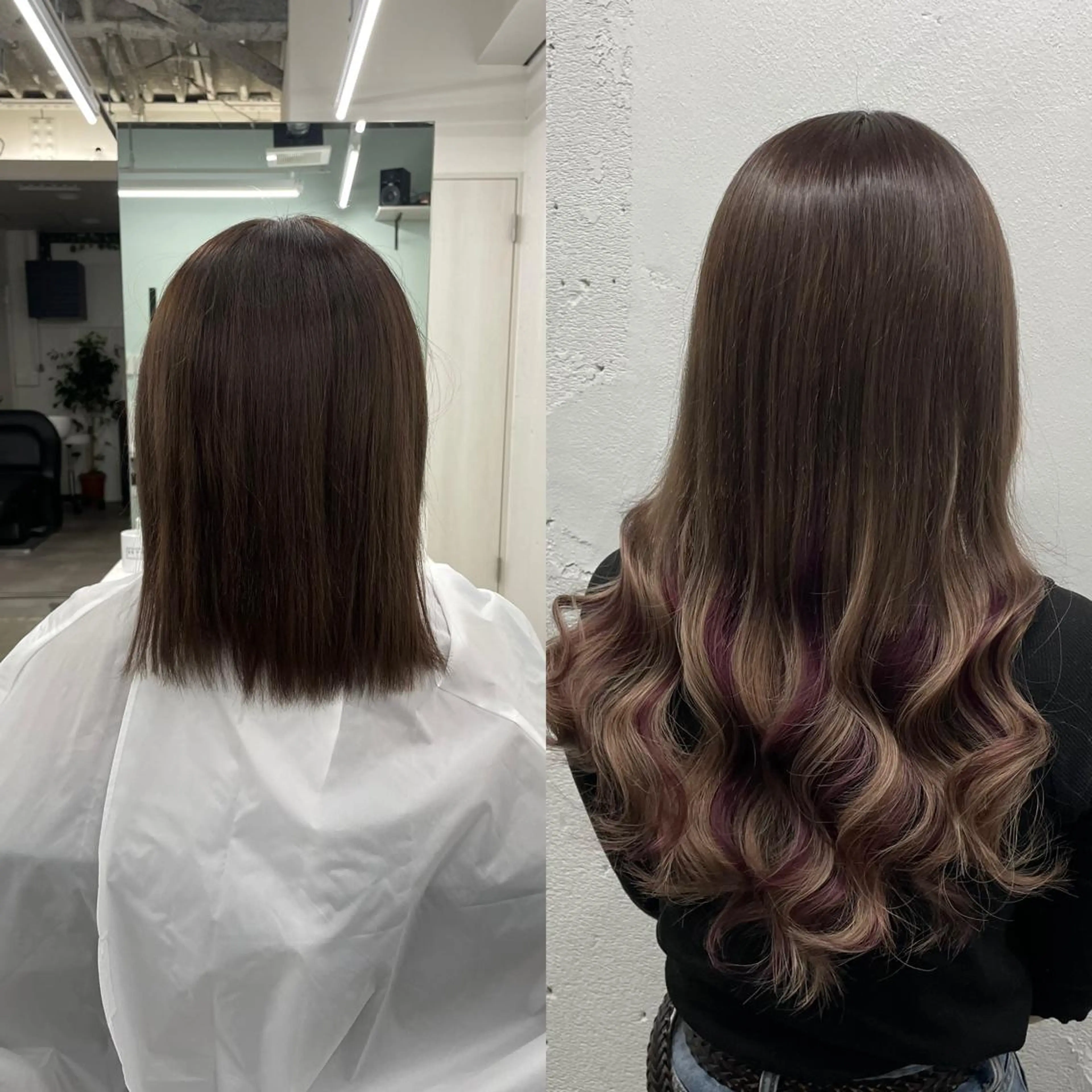 ロング カラー シールエクステ バレイヤージュ ミストバング ダブルカラー  フェイスフレーミング 🧡艶髪ちゅるん髪 🫧🧡YUKI❄️のヘアスタイル