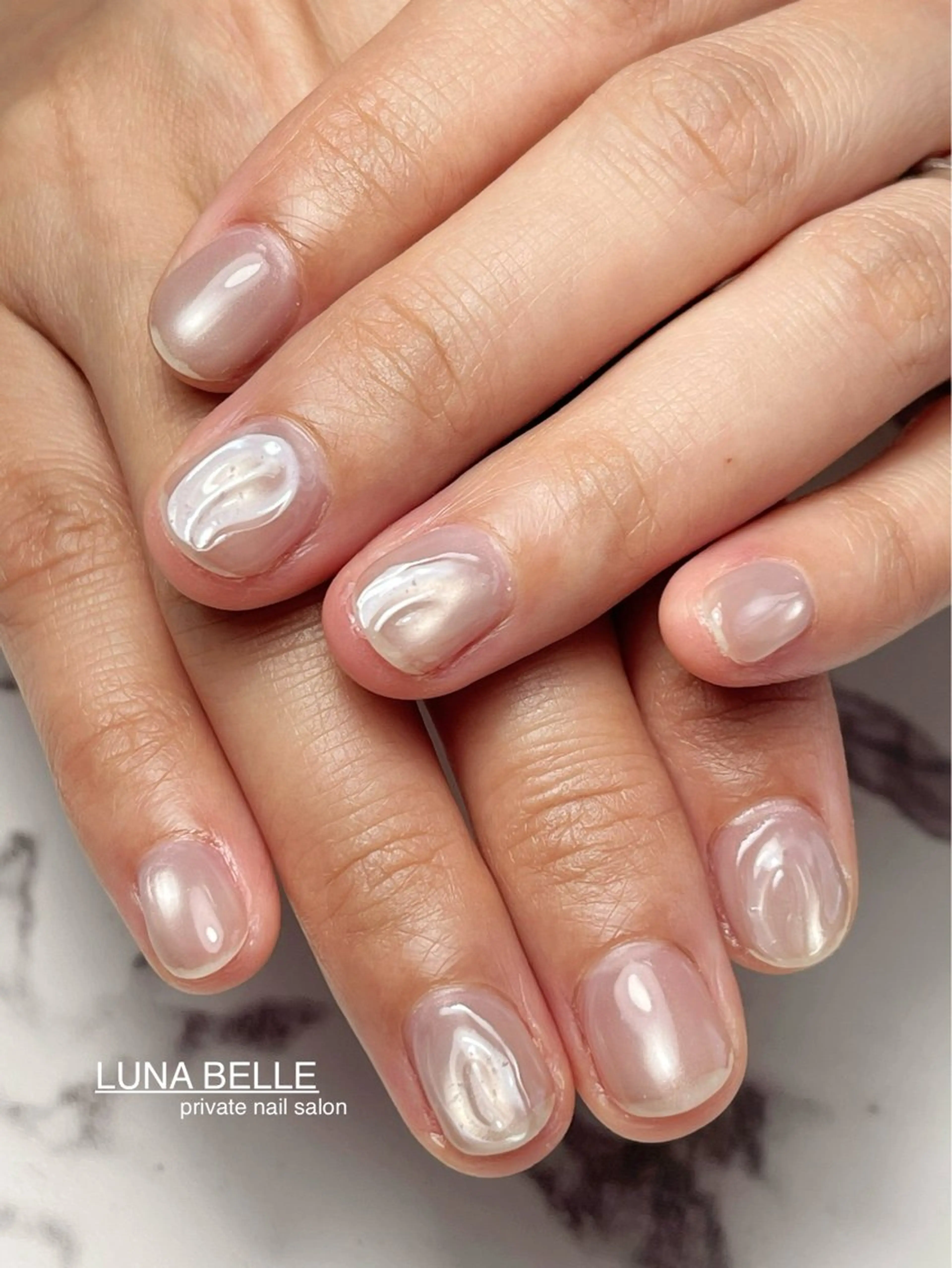 ネイル クリアネイル ぷっくりネイル ハンドネイル LUNA BELLEのネイルデザイン