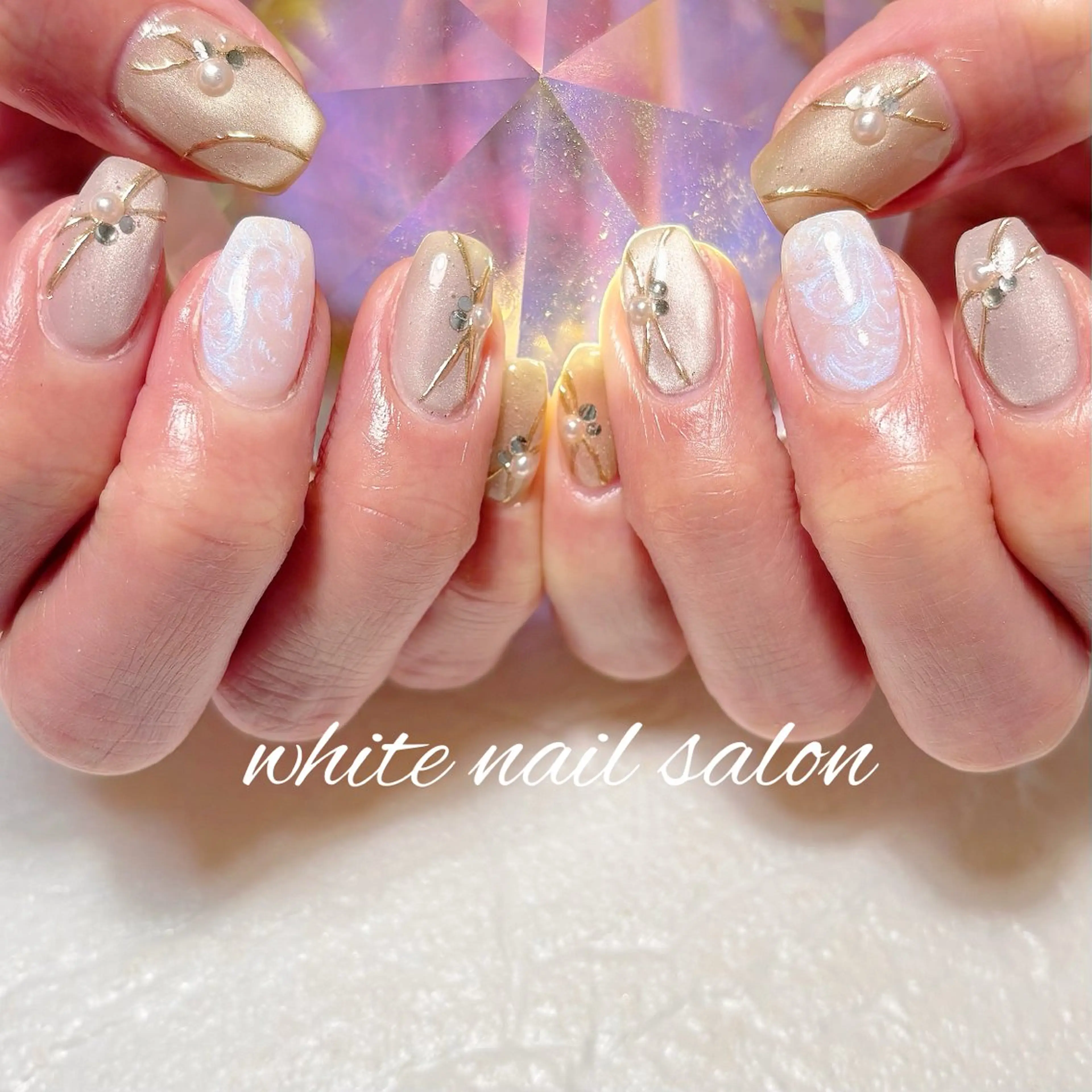 ネイル フットネイル ラメ(グリッター) ハンドネイル white nail salonのネイルデザイン