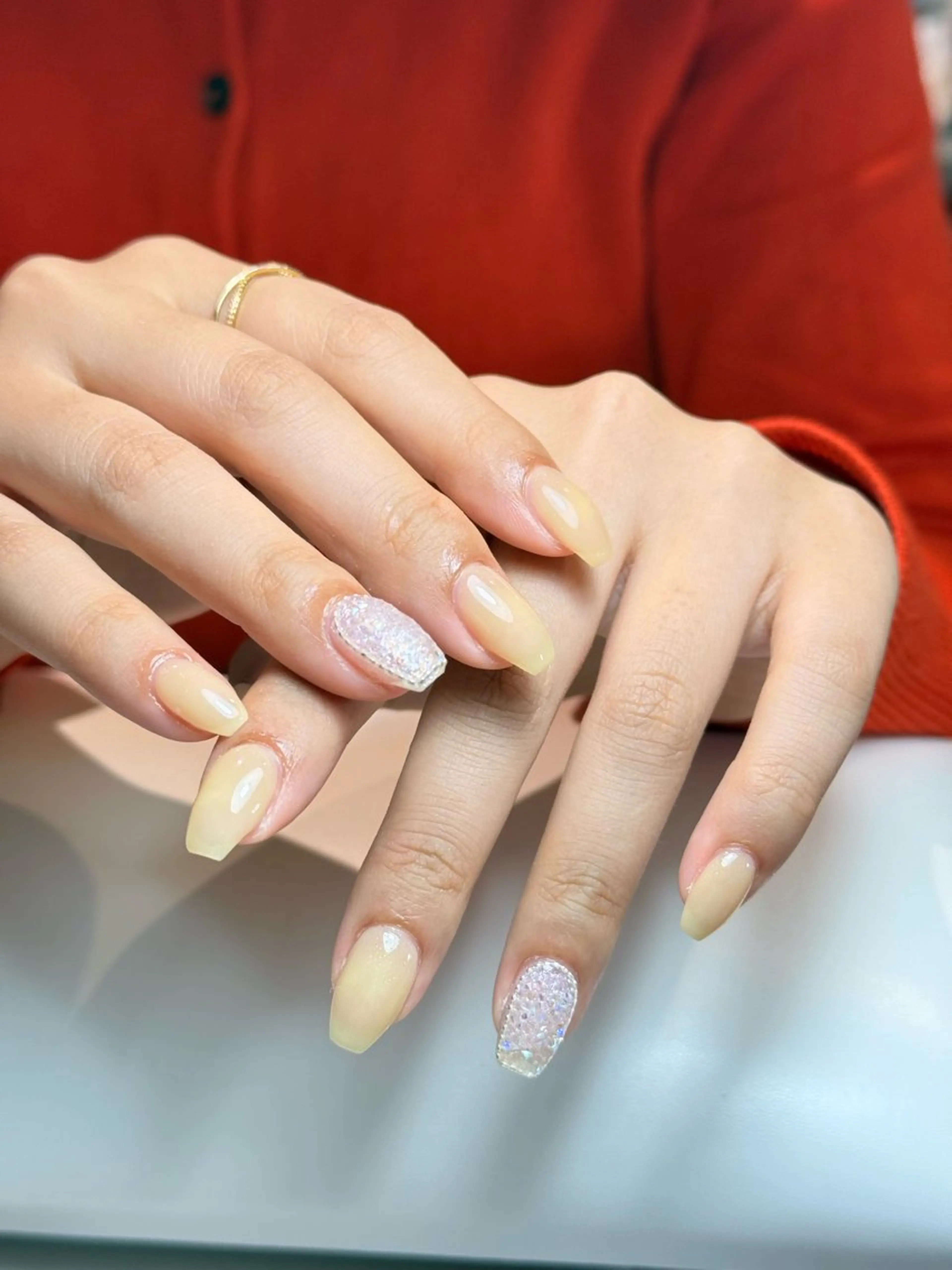 ネイル チークネイル フレンチネイル グラデーション キラキラネイル 韓国ネイル ハンドネイル Risa_ Nailのネイルデザイン