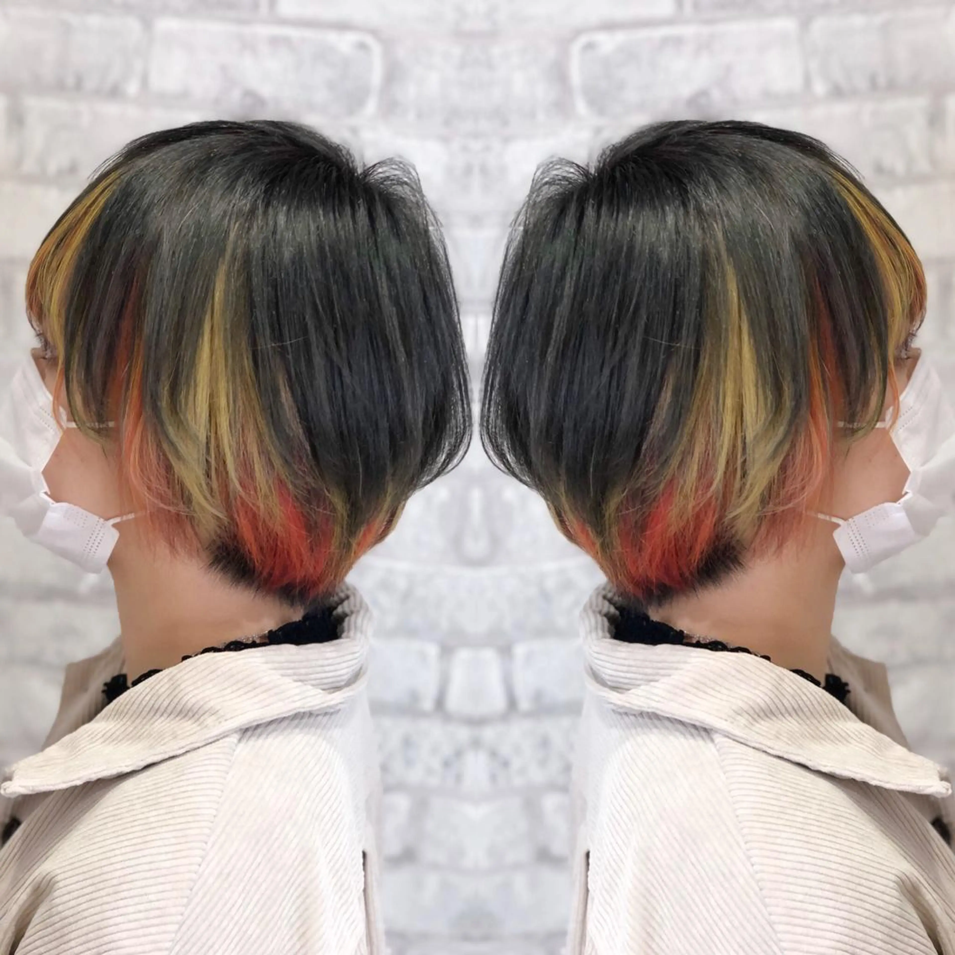 ショート カラー ヘアアレンジ インナーカラー ヘアカラー トリートメント 秋山 幸太のヘアスタイル