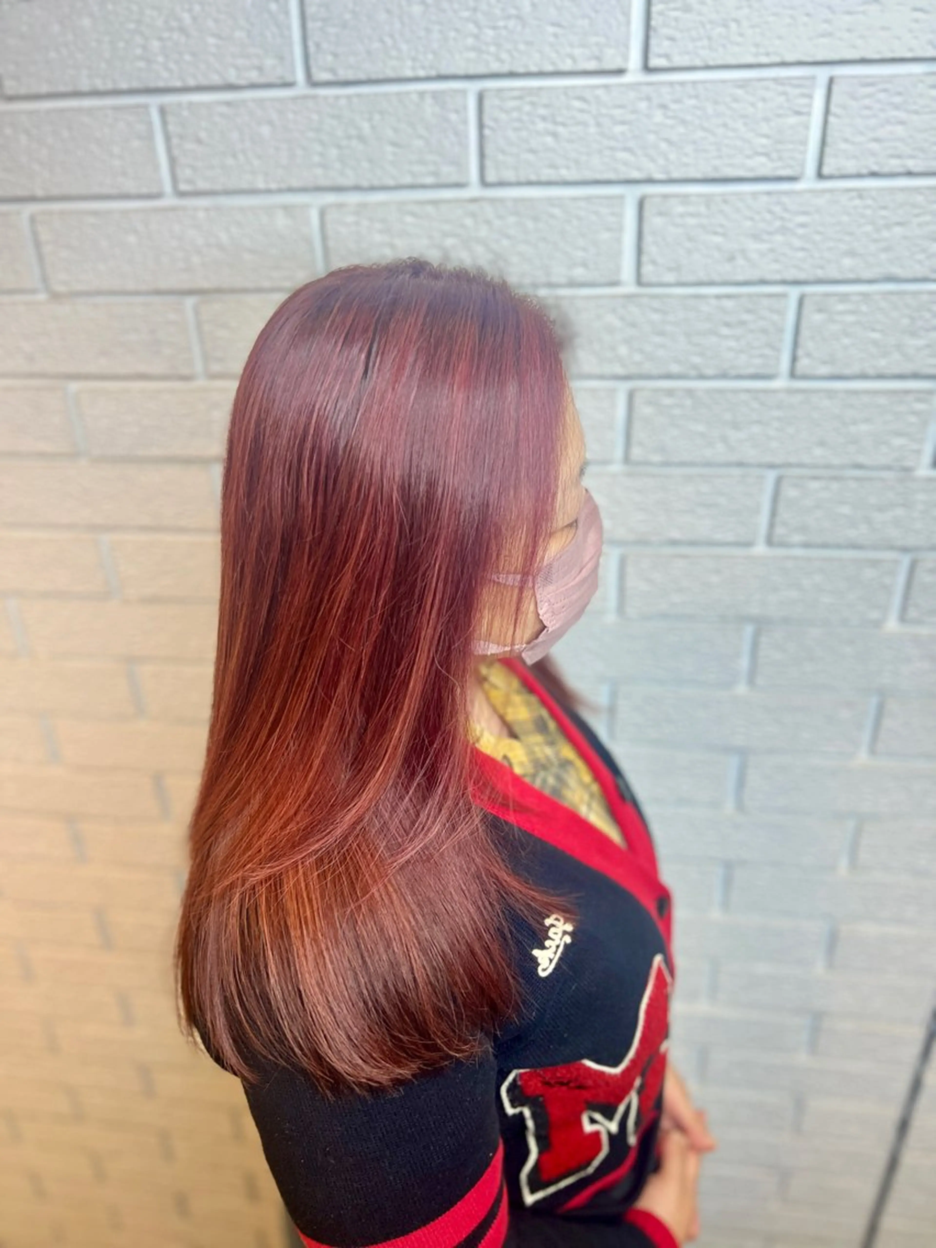 ロング カラー 透明感カラー ハイライトカラー ピンクカラー レッドカラー ハイライト 髪質改善✨艶カラー MASAYAのヘアスタイル