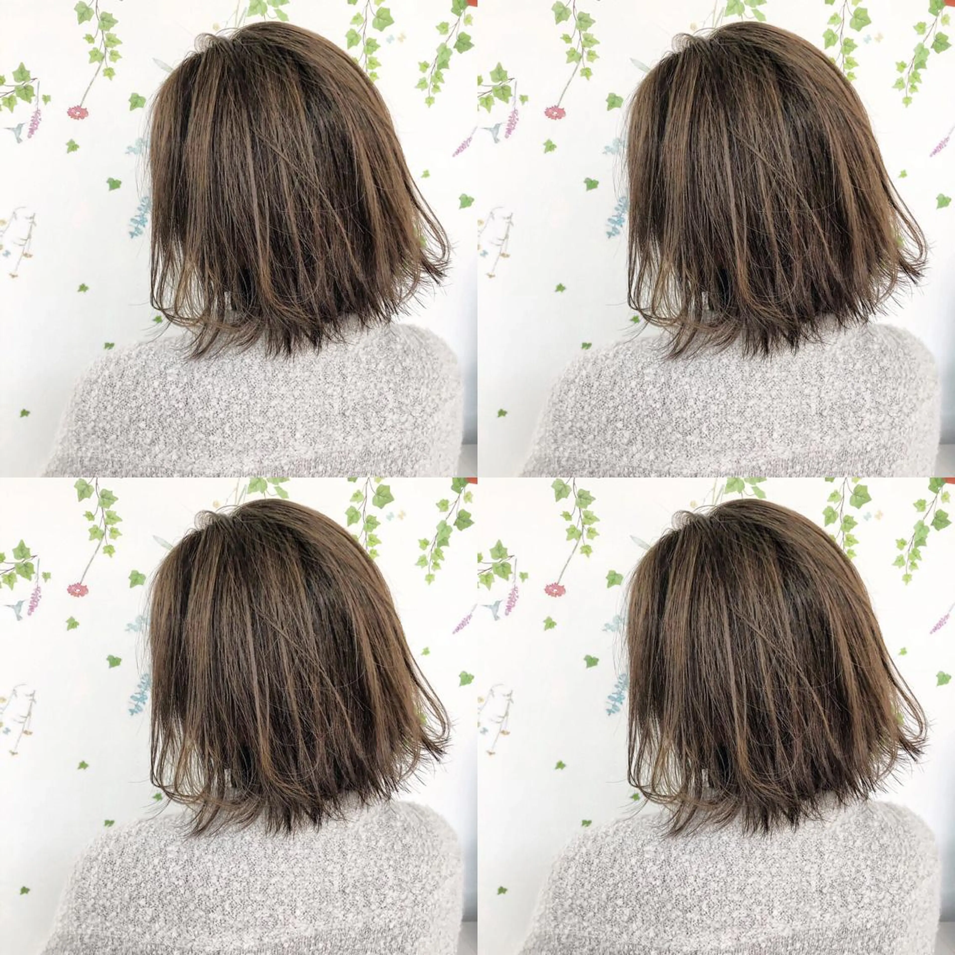 ミディアム カラー アッシュ バレイヤージュ ブリーチ 透明感カラー グラデーションカラー 三鷹で1番ショート ボブをカットする新谷のヘアスタイル