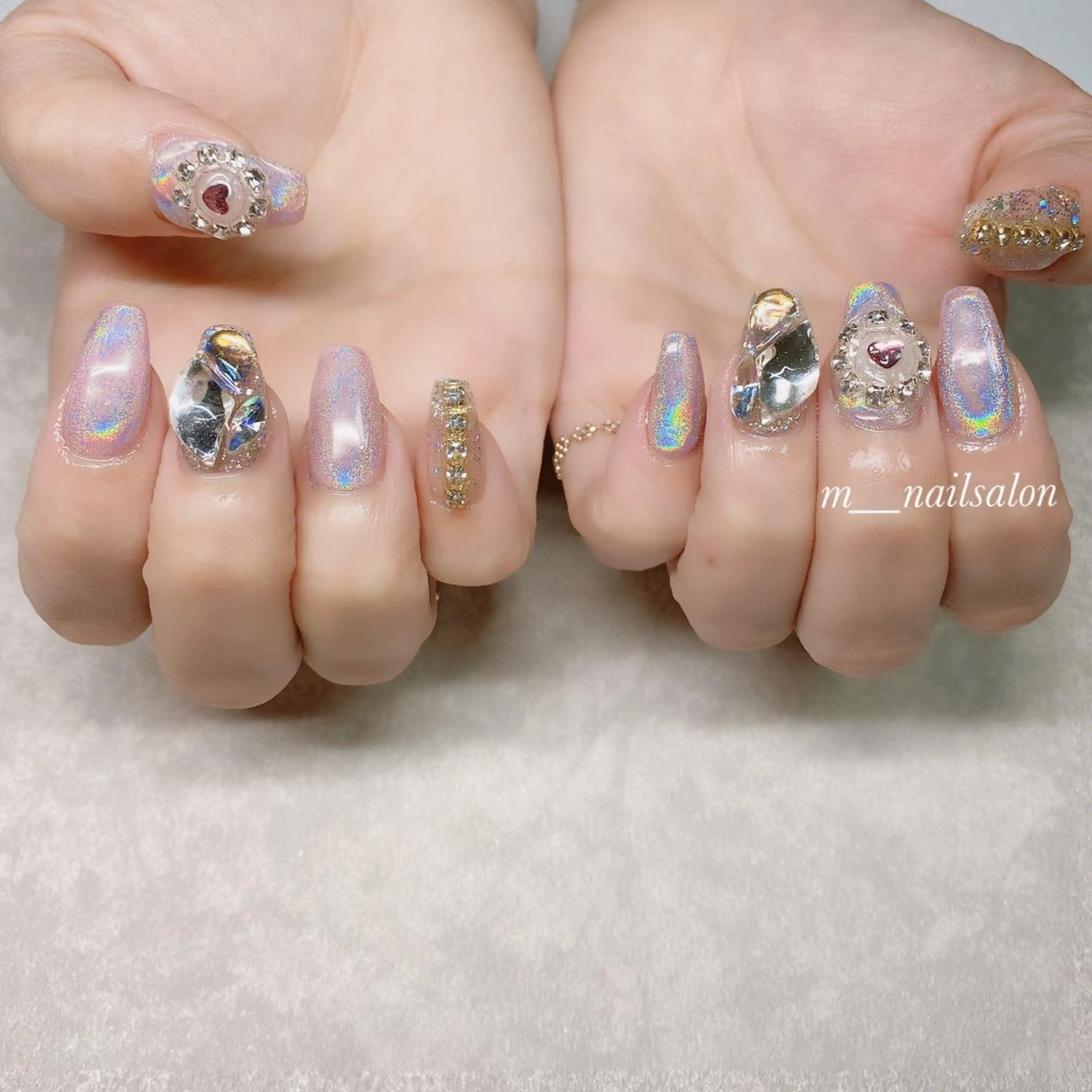ネイル フラッシュネイル ジェルネイル 韓国ネイル マグネットネイル パラジェル ハンドネイル merci nailのネイルデザイン