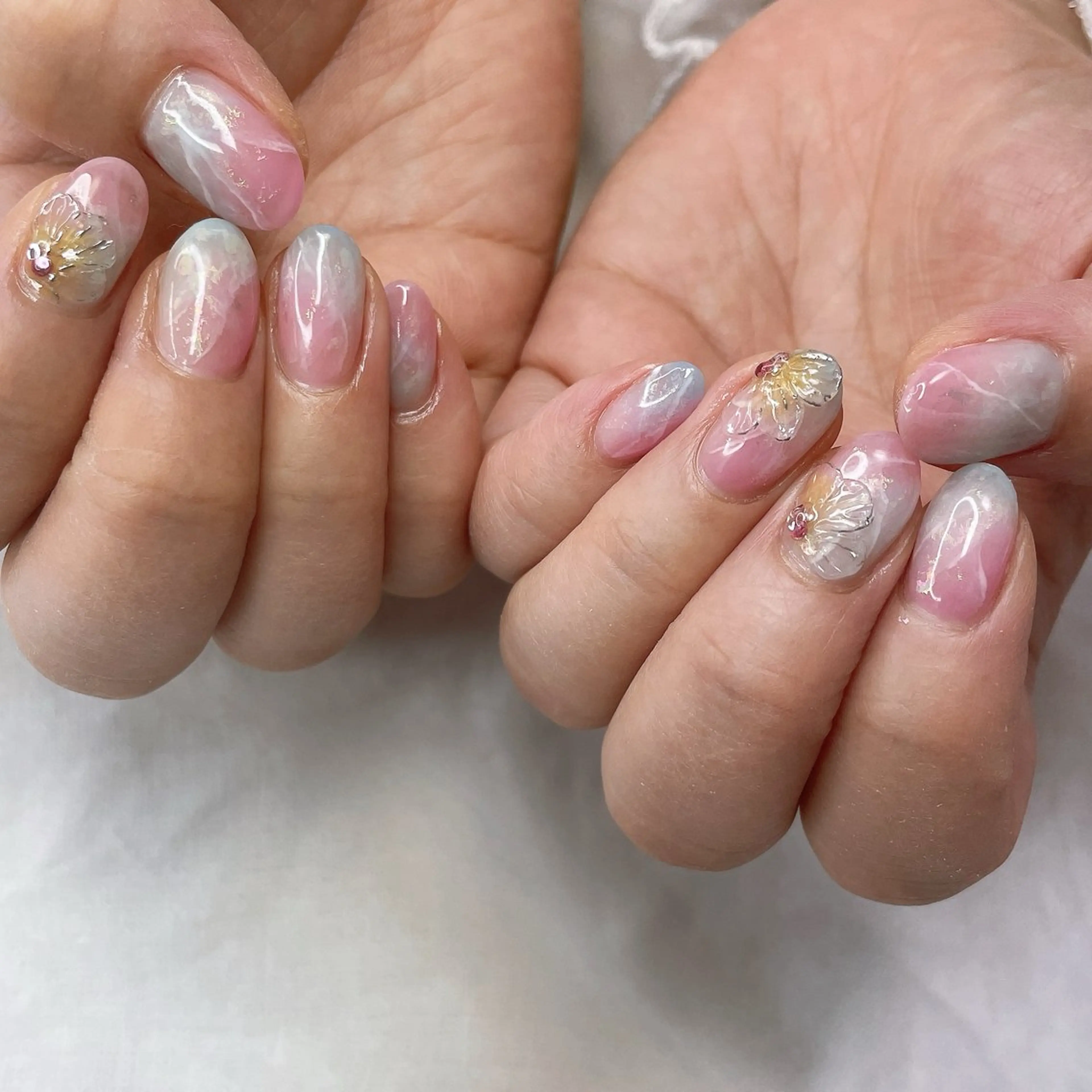 ネイル アートネイル クリアネイル フラワーネイル ジェルネイル キラキラネイル Nail koko∞Linkのネイルデザイン