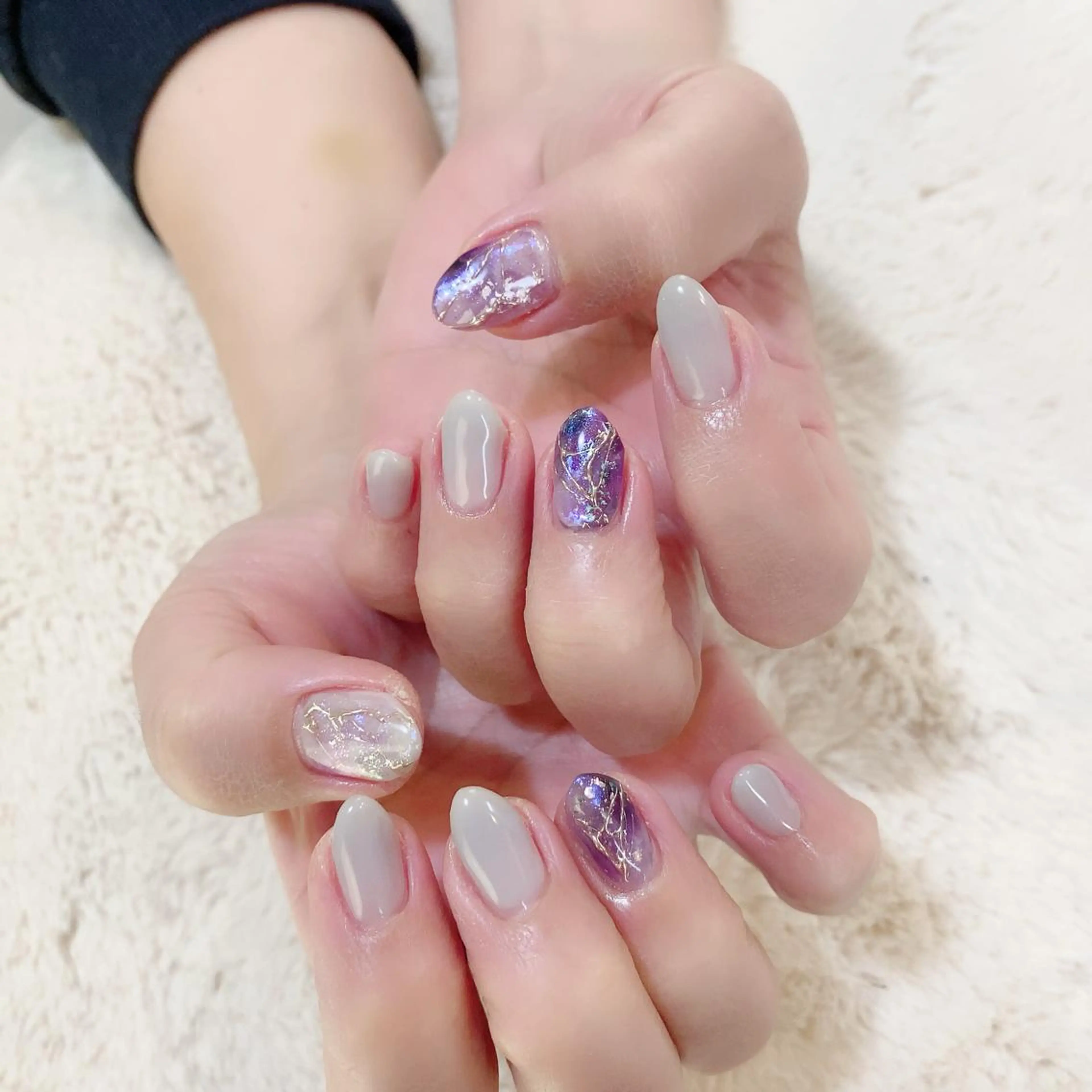 ネイル パープル YAS 青柳 安代のネイルデザイン