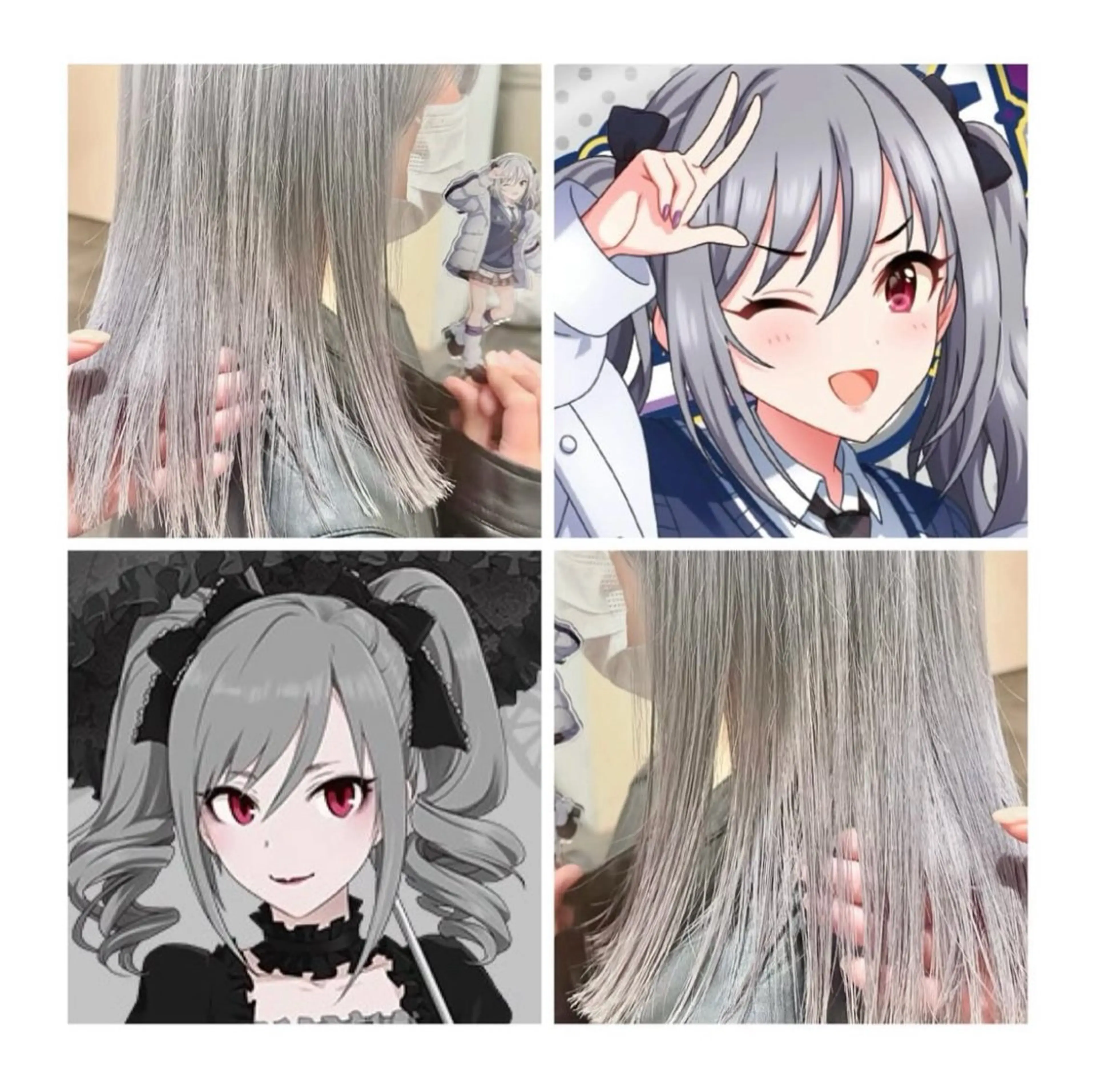 ミディアム カラー シルバー ヘアカラー TSUNO🦖 派手髪/オタク美容師のヘアスタイル