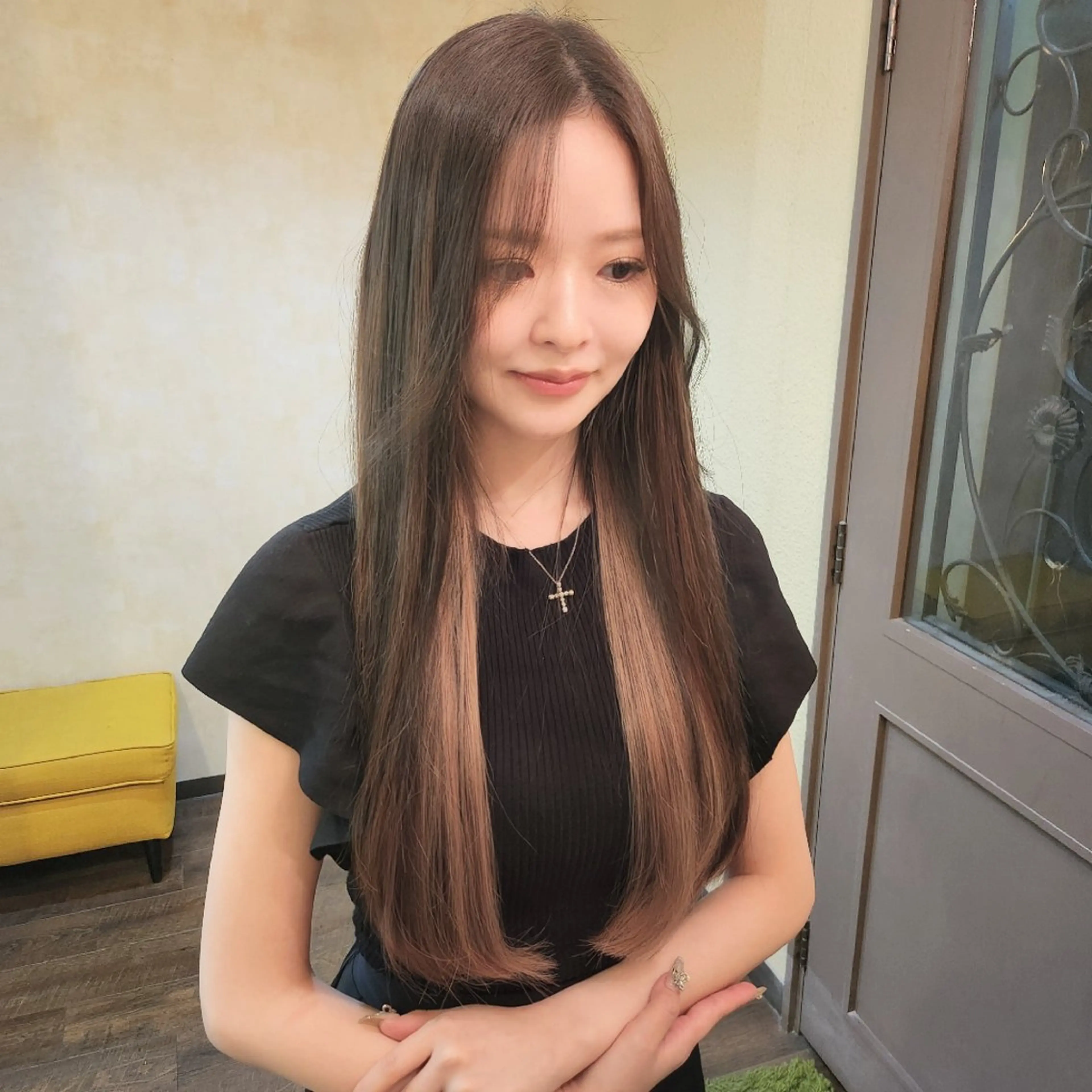 ロング ヘアアレンジ シールエクステ エクステ カット エクステ 田井中 悠紀のヘアスタイル