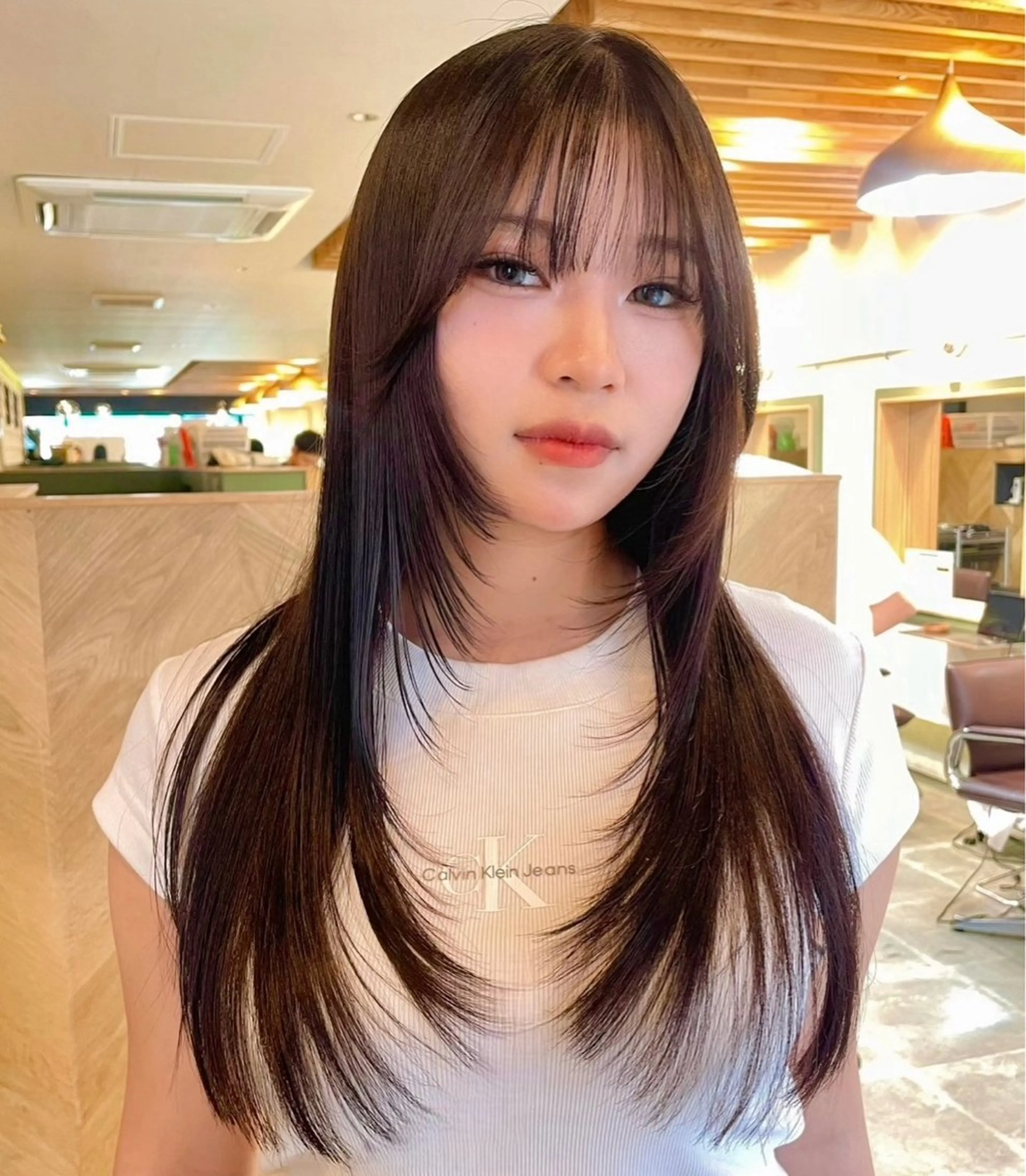 ロング カラー カット ヘアカラー 韓国レイヤー　船橋 徒歩5分/小川友美のヘアスタイル