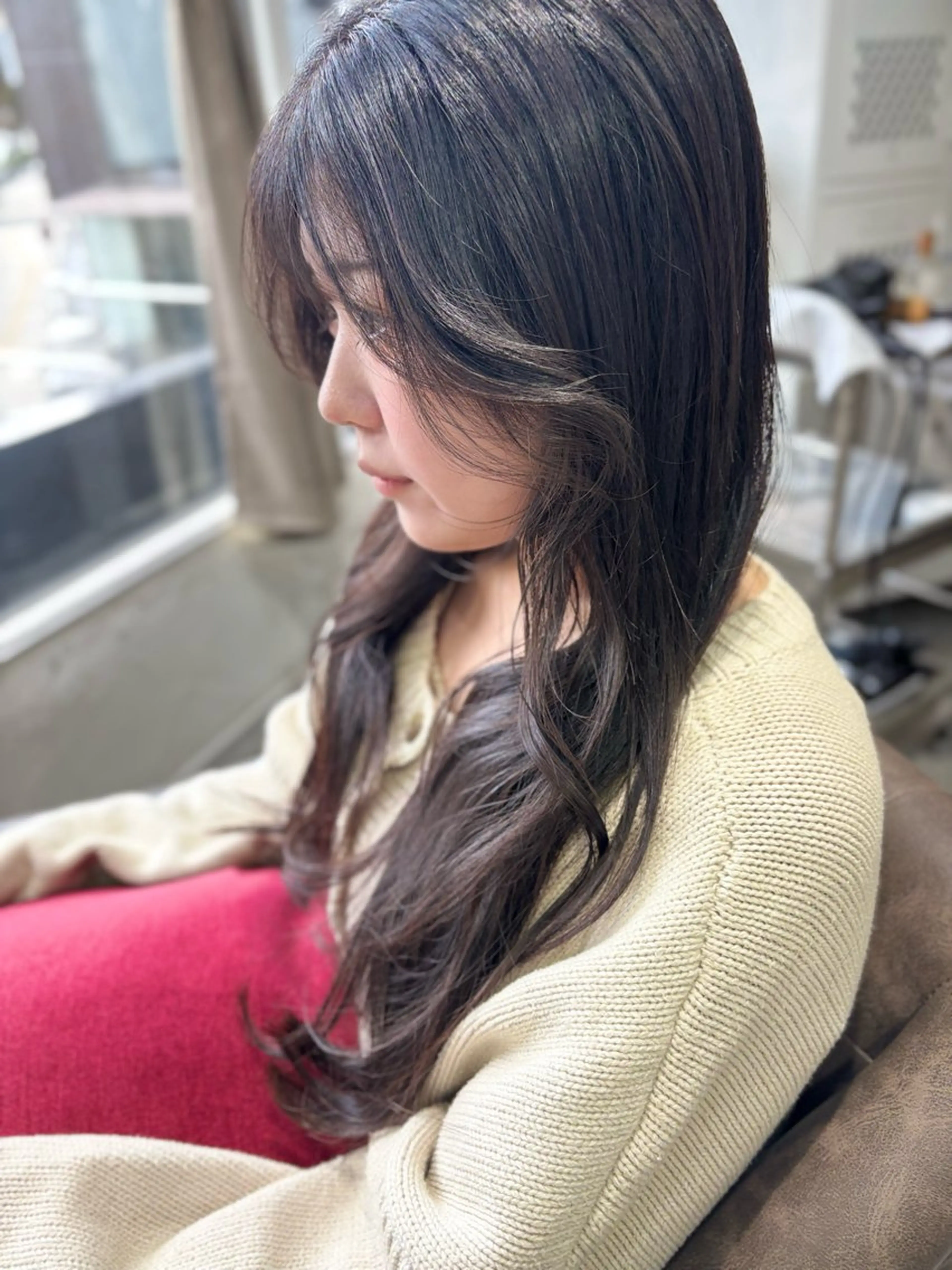 ロング パーマ rita hair所属・ショート・パーマ・デ ザインカラー/むつみのヘアスタイル