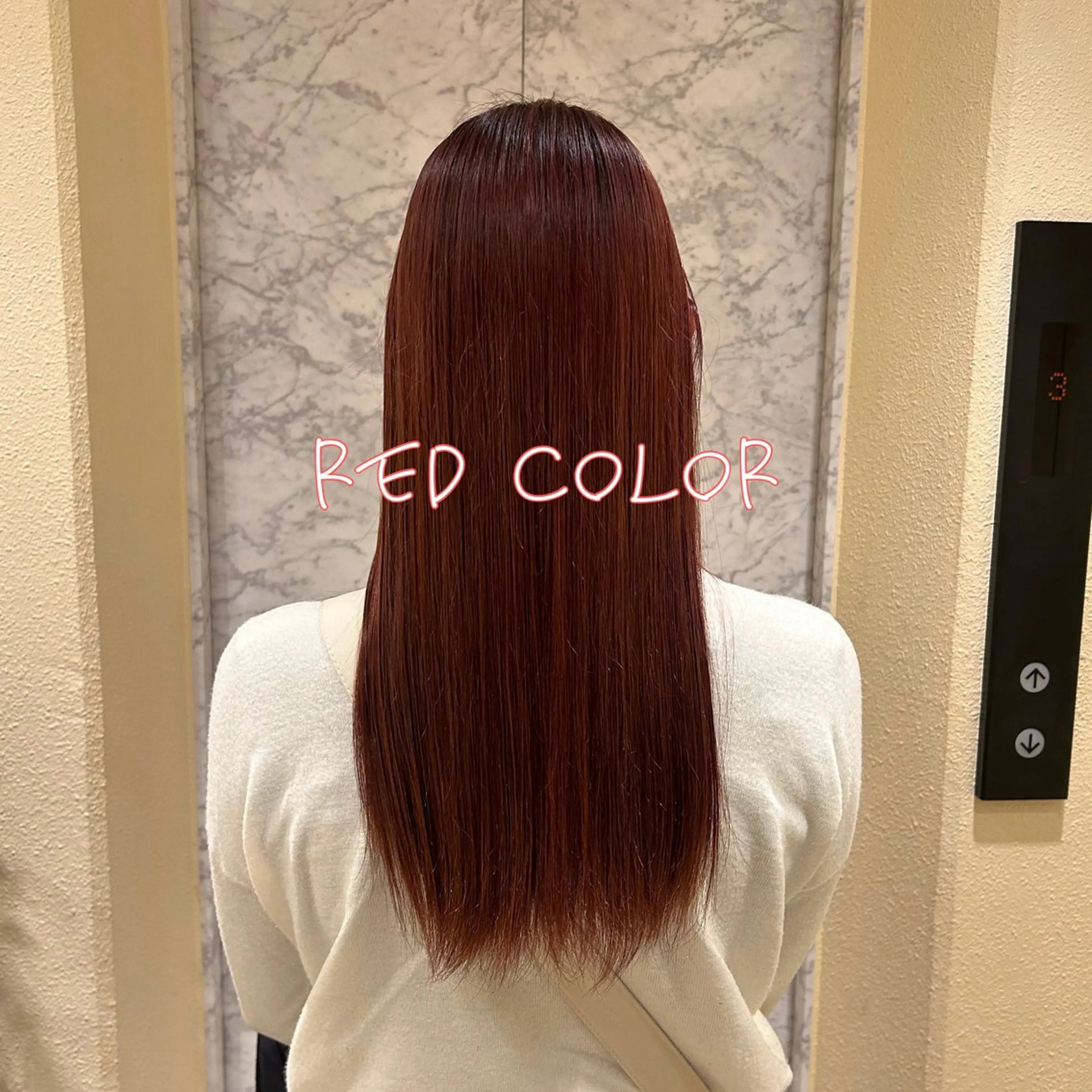 カラー レッドカラー ヘアセット/ミニボブ /レイヤー 山田寛菜のヘアスタイル