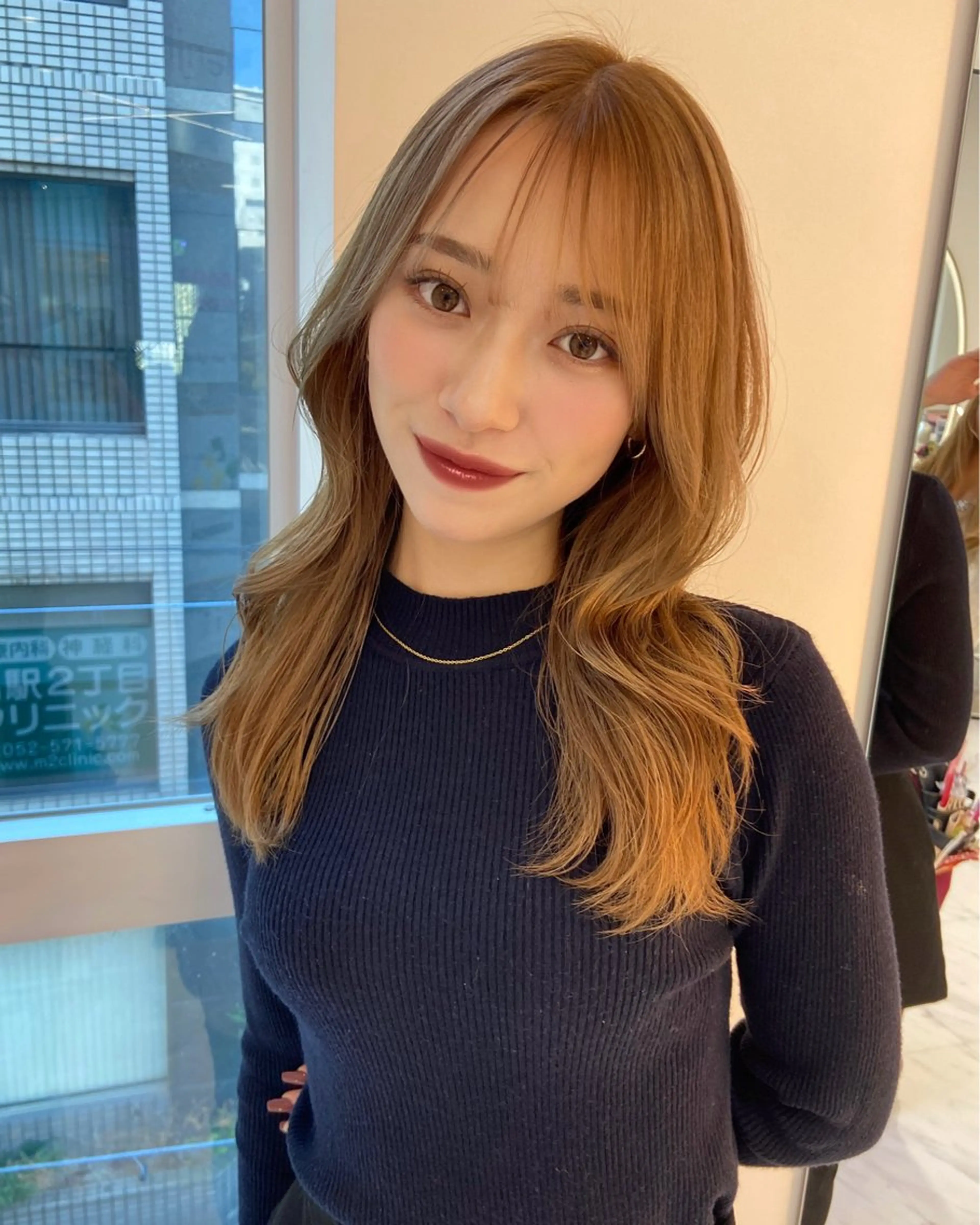 セミロング カラー ベージュカラー ミルクティーベージュ 名駅/ハイトーン /Y2k/YUNAのヘアスタイル