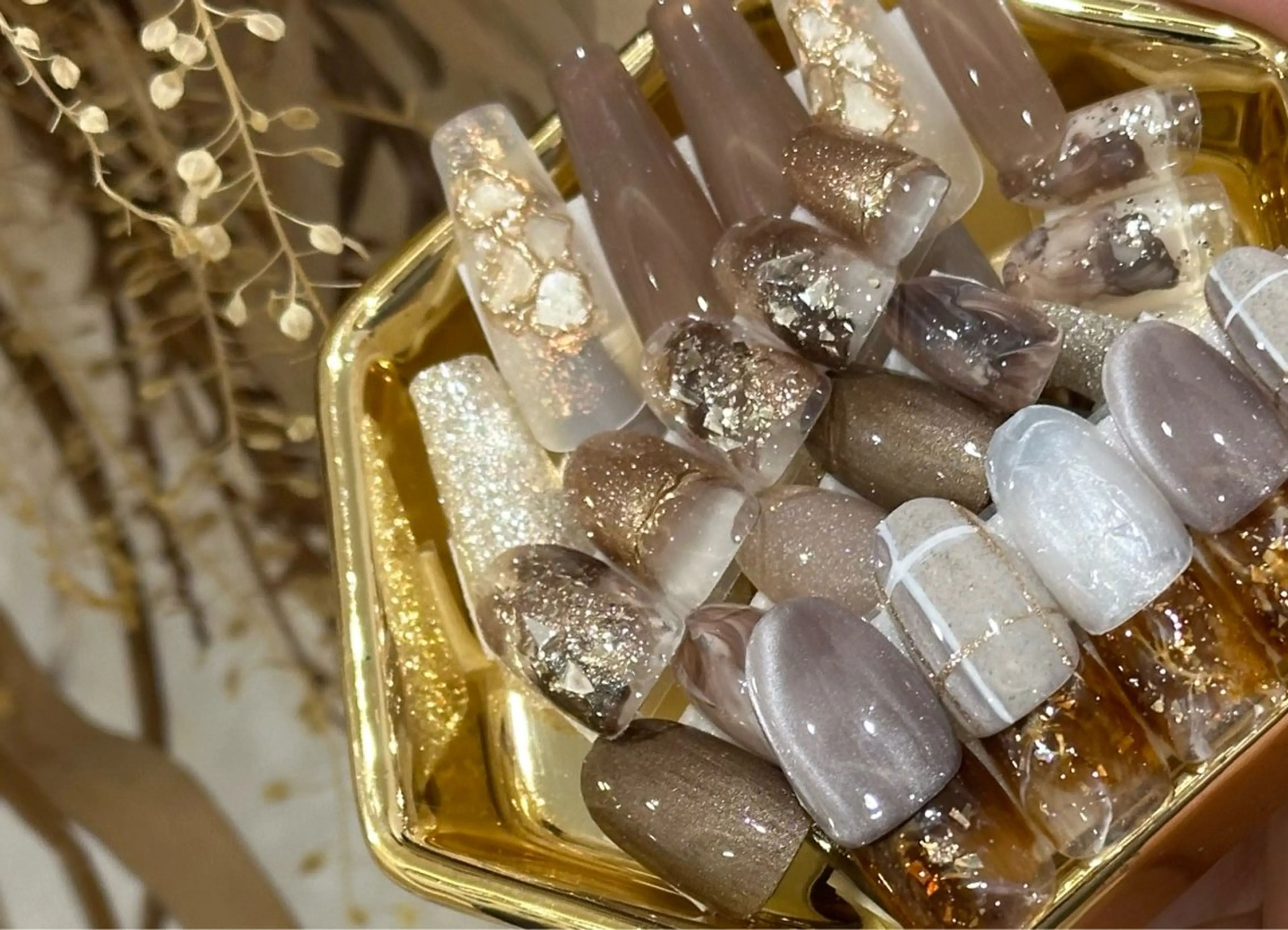 ネイル ブラウン ニュアンスネイル ハンドネイル wellmoon Tanaのその他イメージ