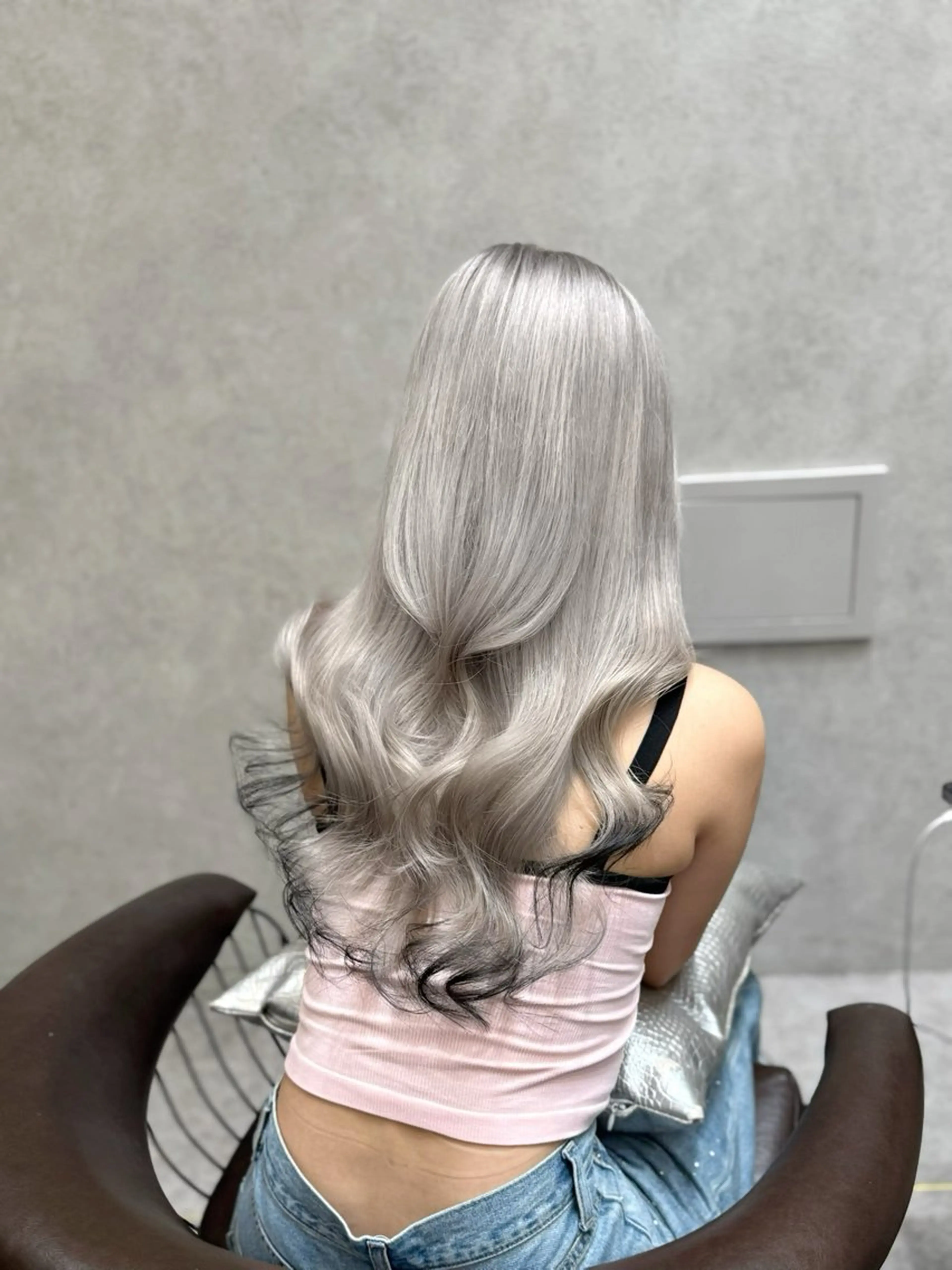 ロング 縮毛矯正 ヘアカラー 璃 音のヘアスタイル