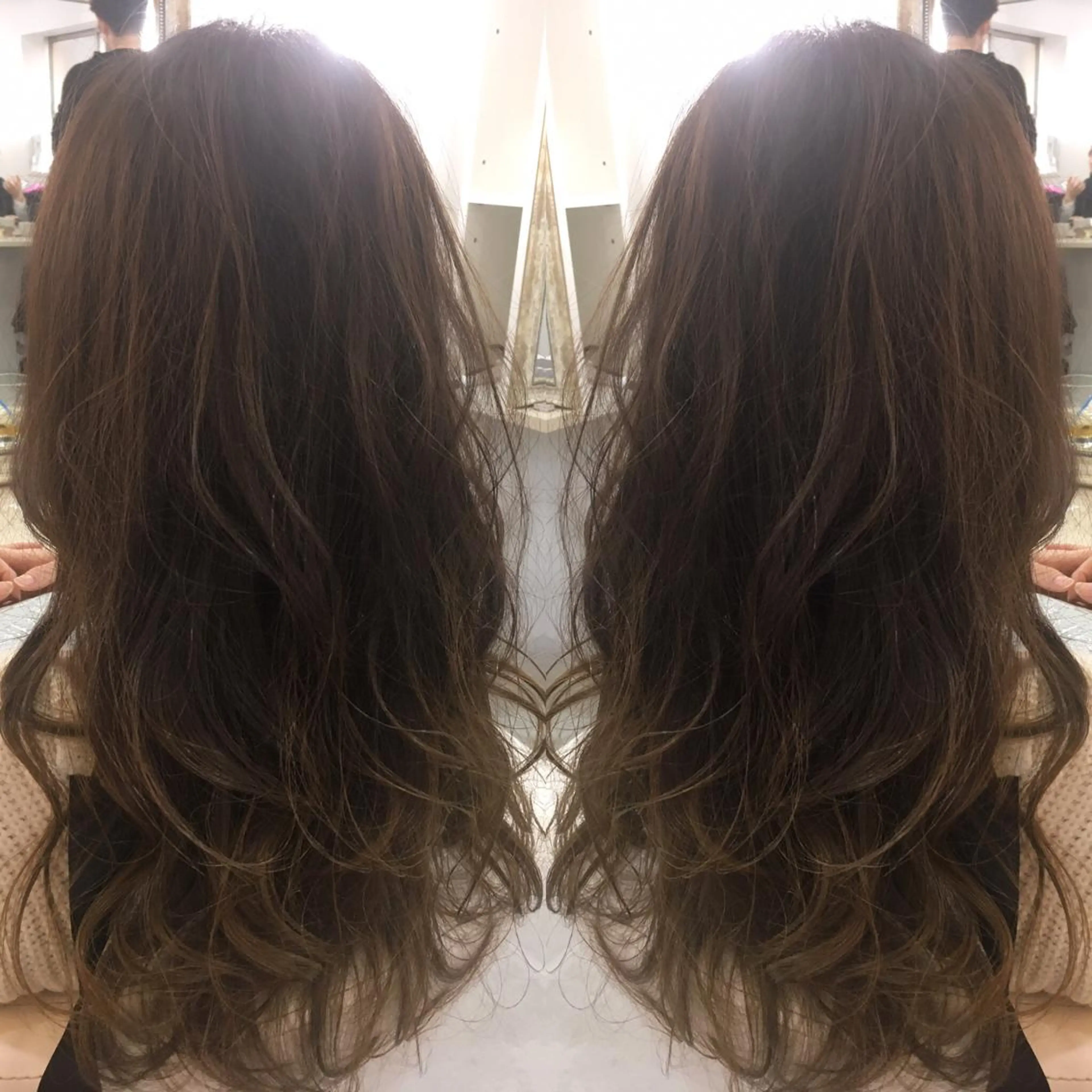 セミロング ロング カラー 髪質改善 中川　翔のヘアスタイル