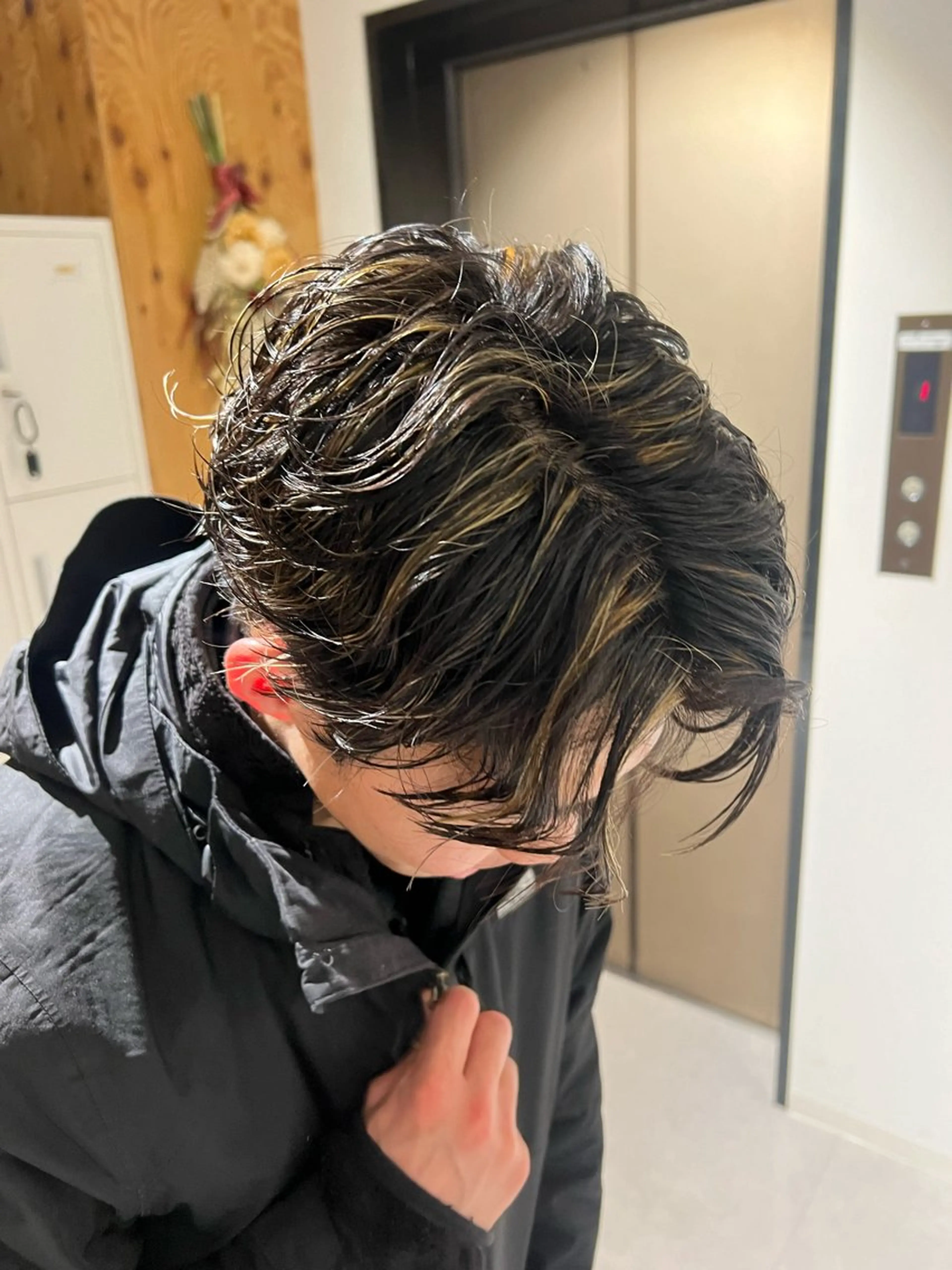 ショート カラー メンズ メンズハイライト メンズパーマ ハイライトカラー ハイライト 梅田/ 髪質改善/ 似合わせ/RINKAのヘアスタイル