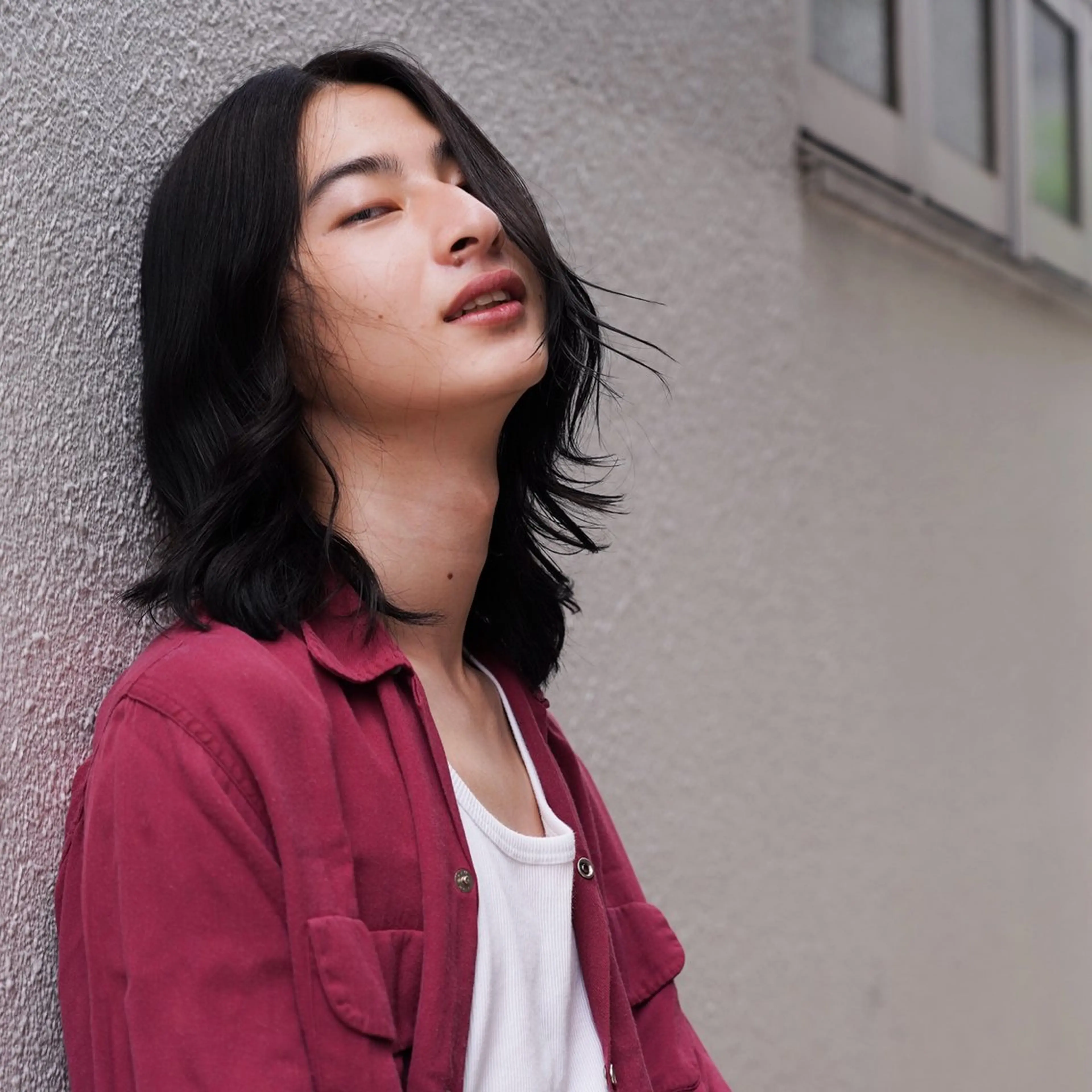 ミディアム カラー パーマ ヘアアレンジ メンズ ウルフレイヤー エクステ/kokiのヘアスタイル