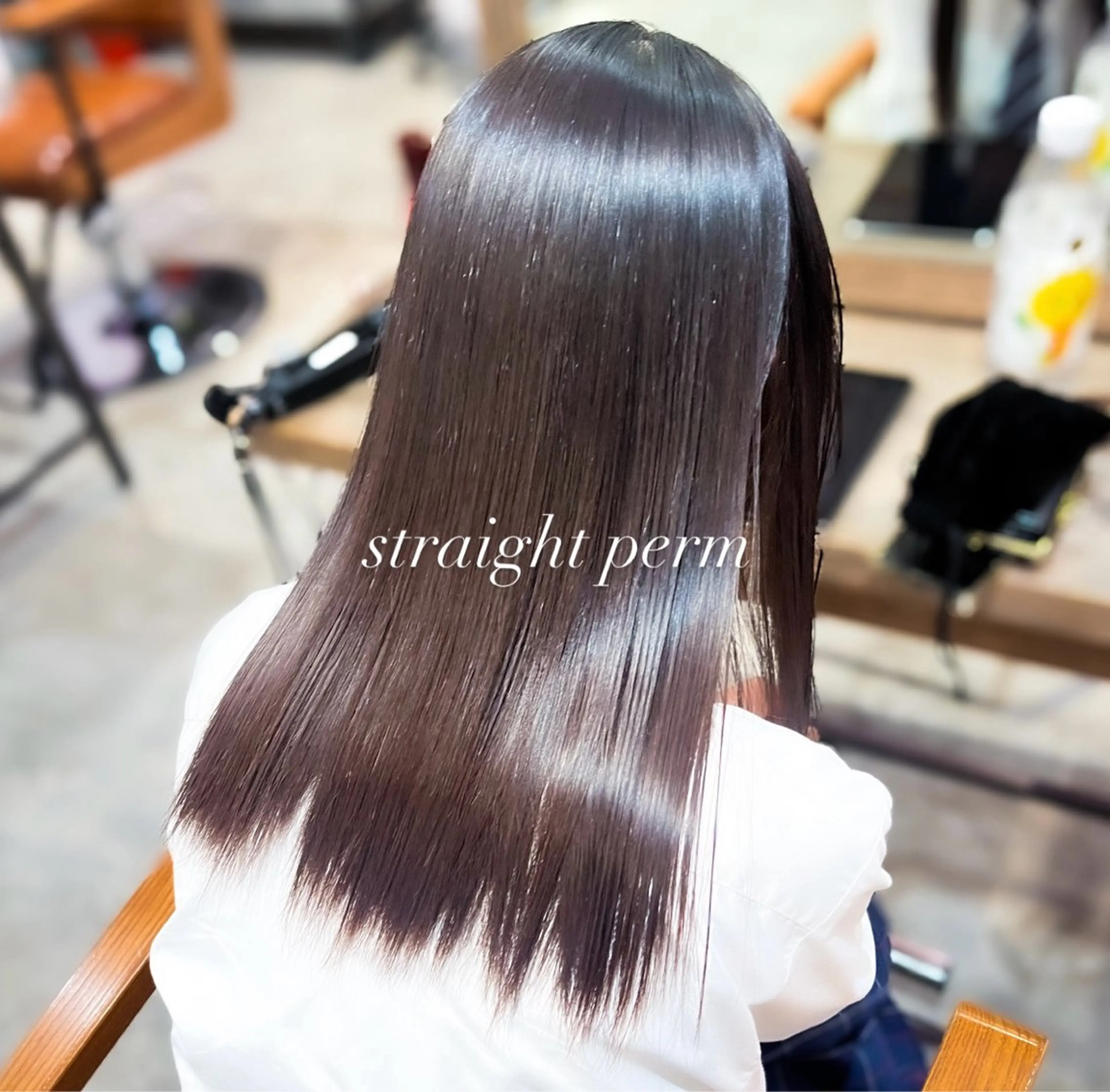 ミディアム パーマ カット 縮毛矯正 艶カラー🫧 猿渡 響のヘアスタイル