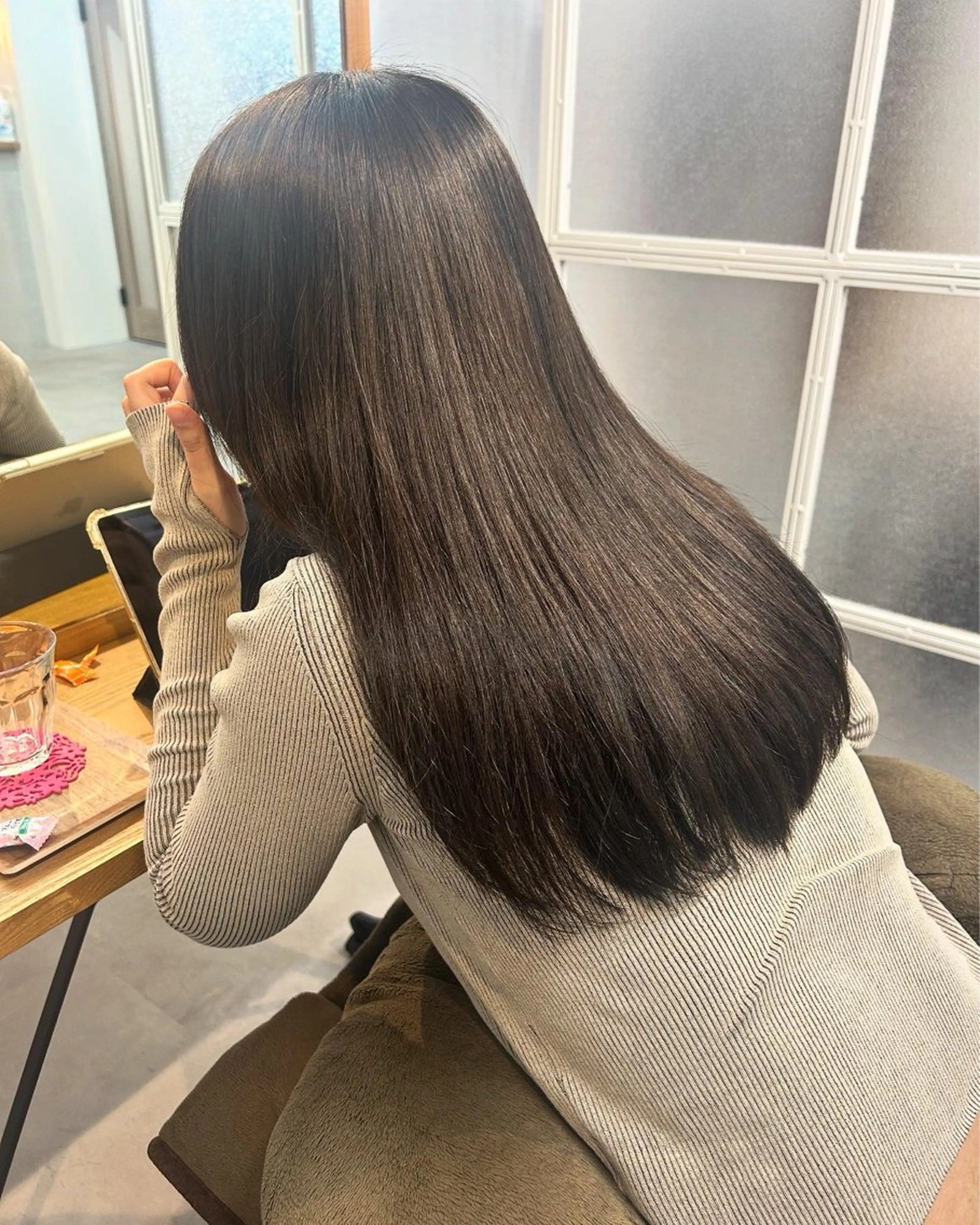 ロング カラー カット ヘアカラー トリートメント 後藤紗英/髪質改善 /オリーブベージュのヘアスタイル