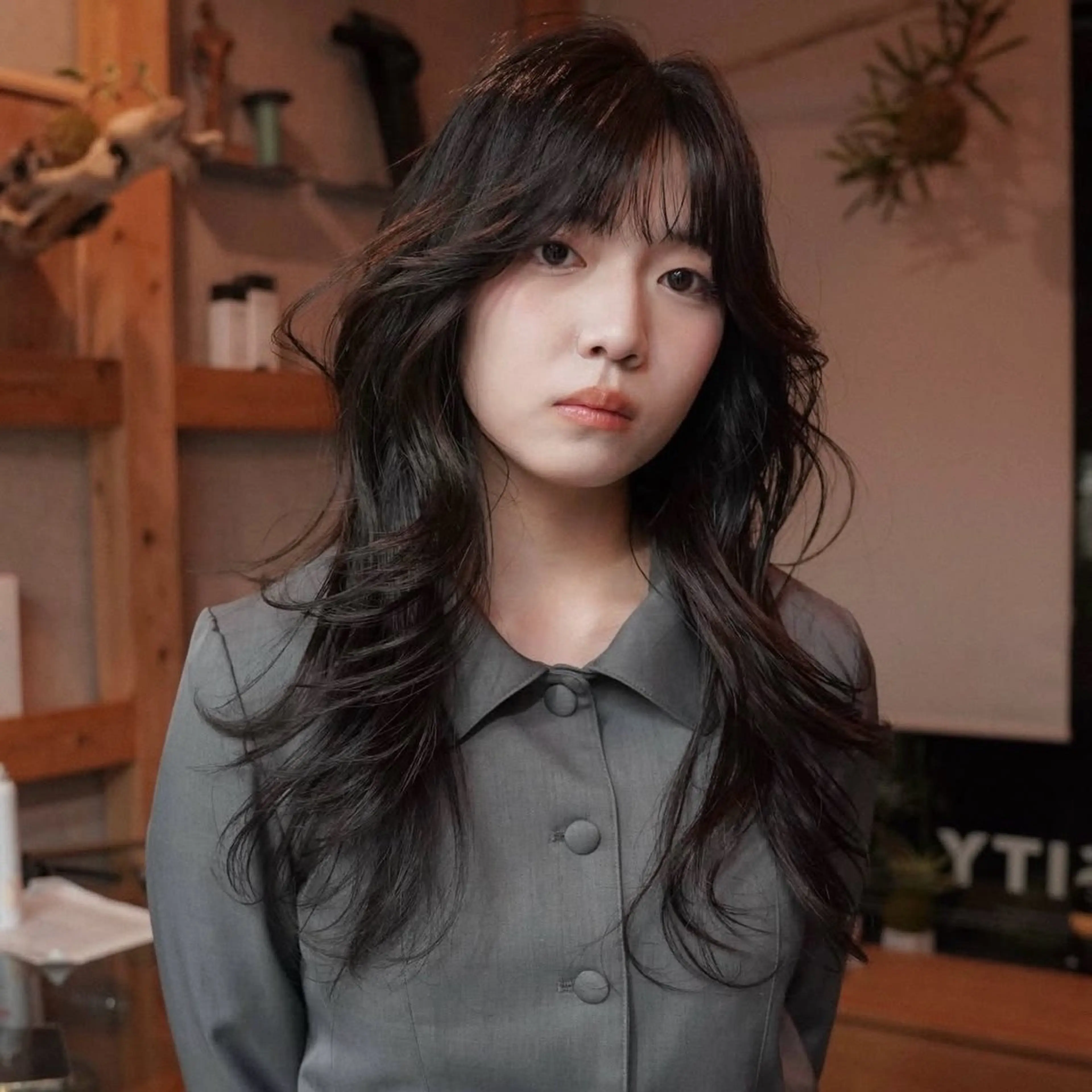 ロング カラー センターパート/ ベージュ系カラー/禅のヘアスタイル