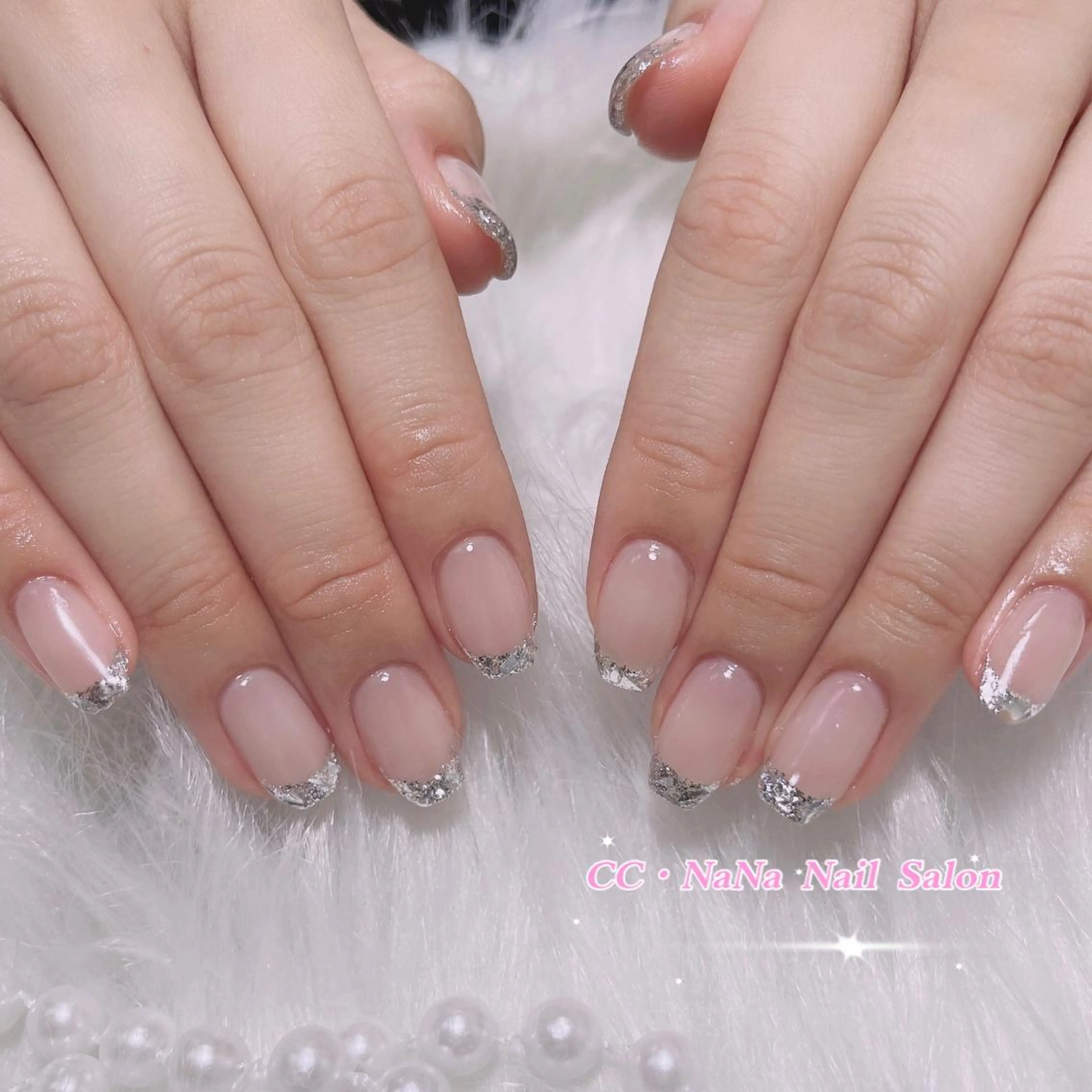 【初回オフ無料★ケア込み】オフあり✨オフなし🌙大人綺麗★ガラスフレンチの写真