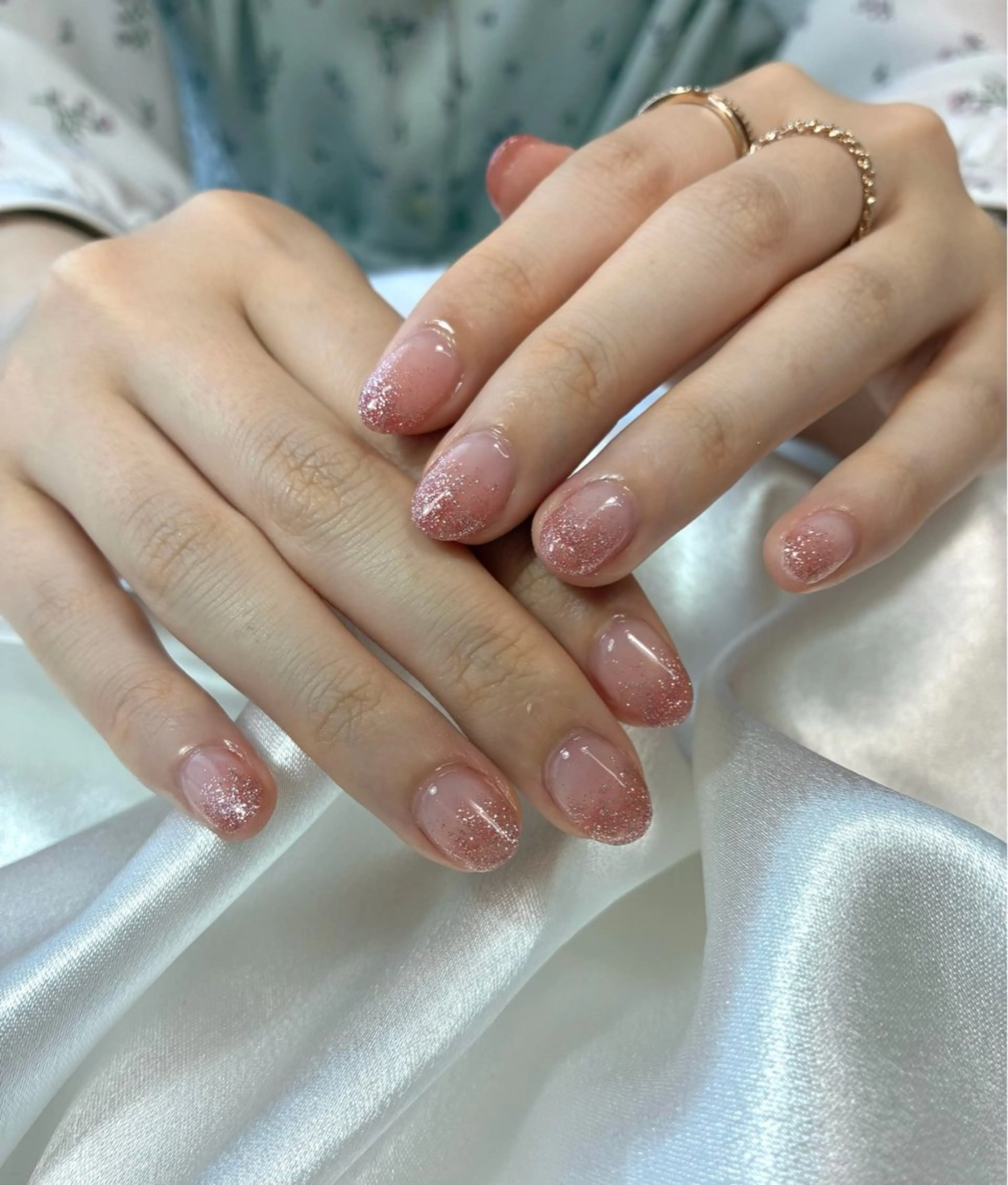 ネイル 桜ネイル フラッシュネイル ピンク ハンドネイル 伊藤 菜緒のネイルデザイン