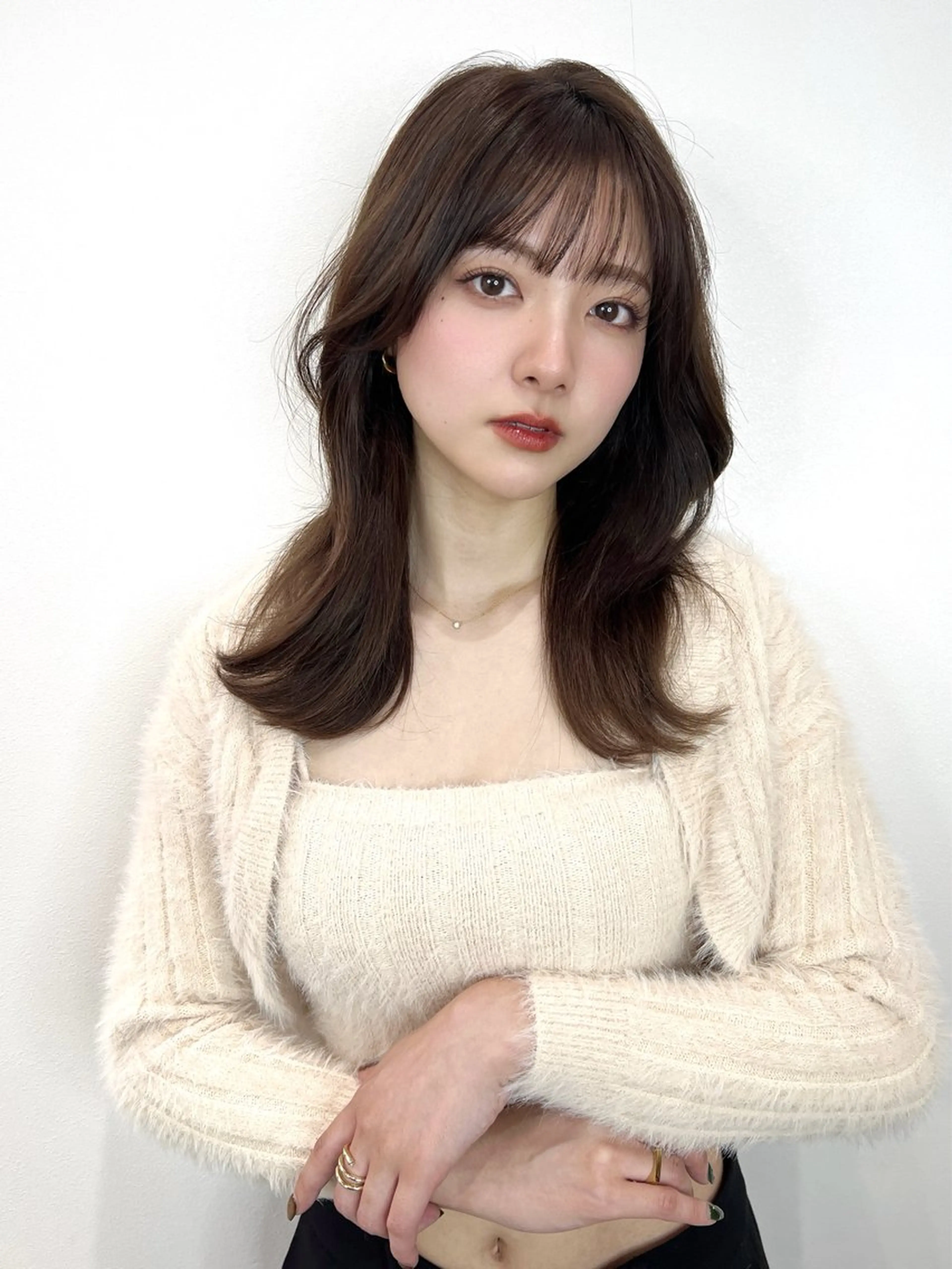 ロング カラー ヘアアレンジ ロングレイヤー エギョモリ 顔まわりレイヤー 顔周りカット ヨシンモリ カット ヘアカラー トリートメント 顔まわり職人🇰🇷 韓国ヘア/KAITOのヘアスタイル