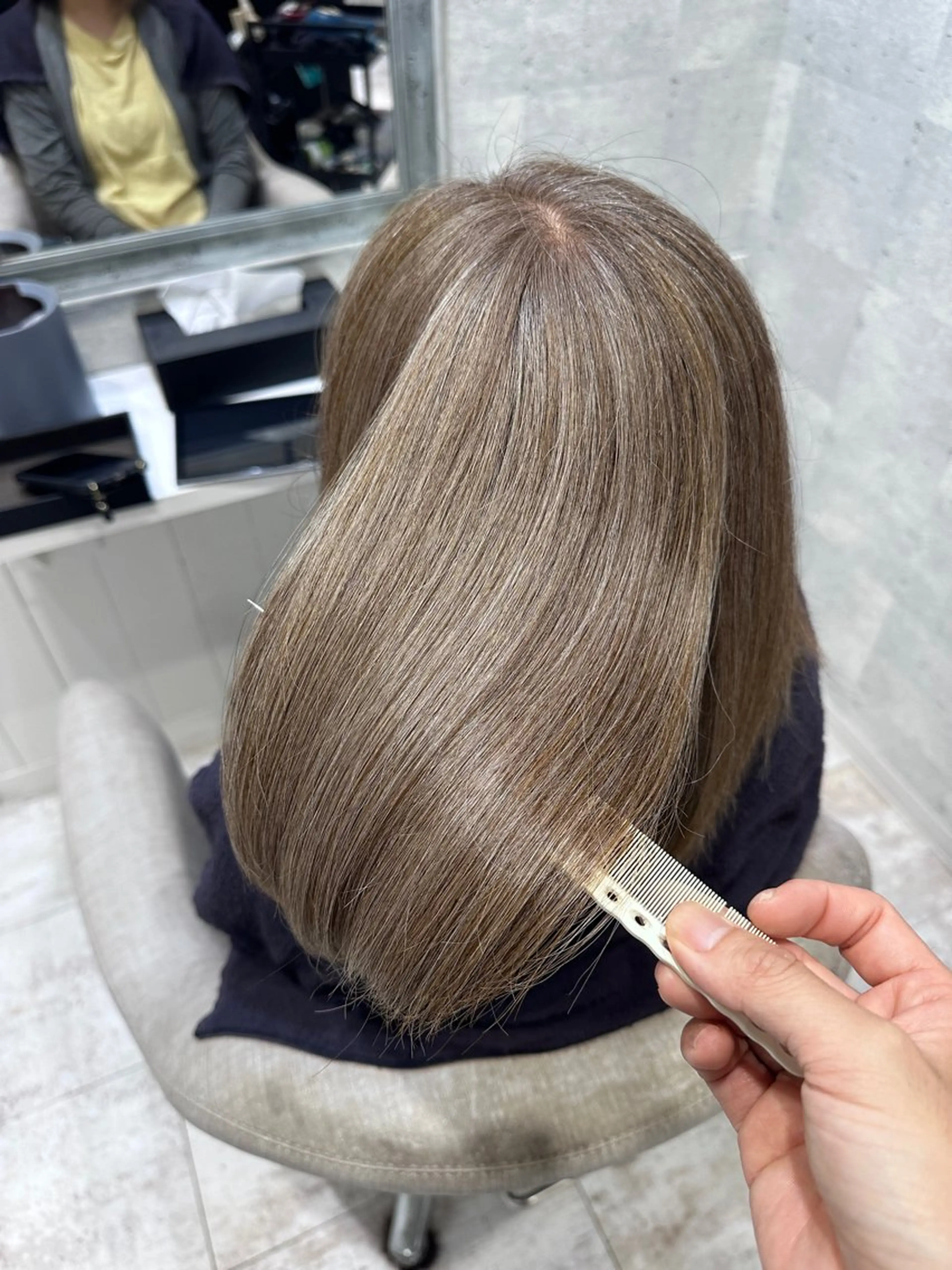 ミディアム カラー カット ヘアカラー トリートメント 西山 将太のヘアスタイル