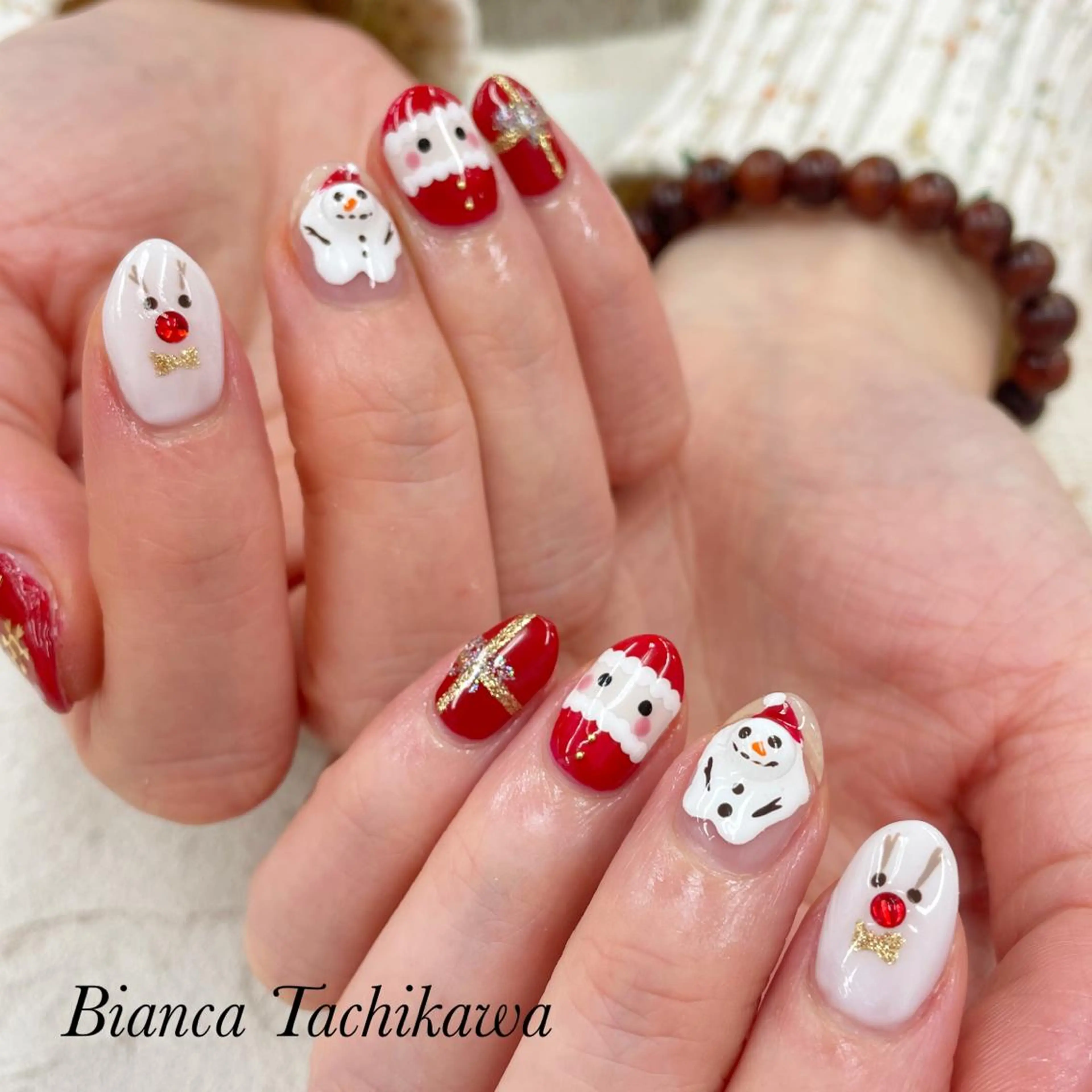 ネイル 冬ネイル クリスマス ハンドネイル Bianca高円寺店 やまね💅💕のネイルデザイン