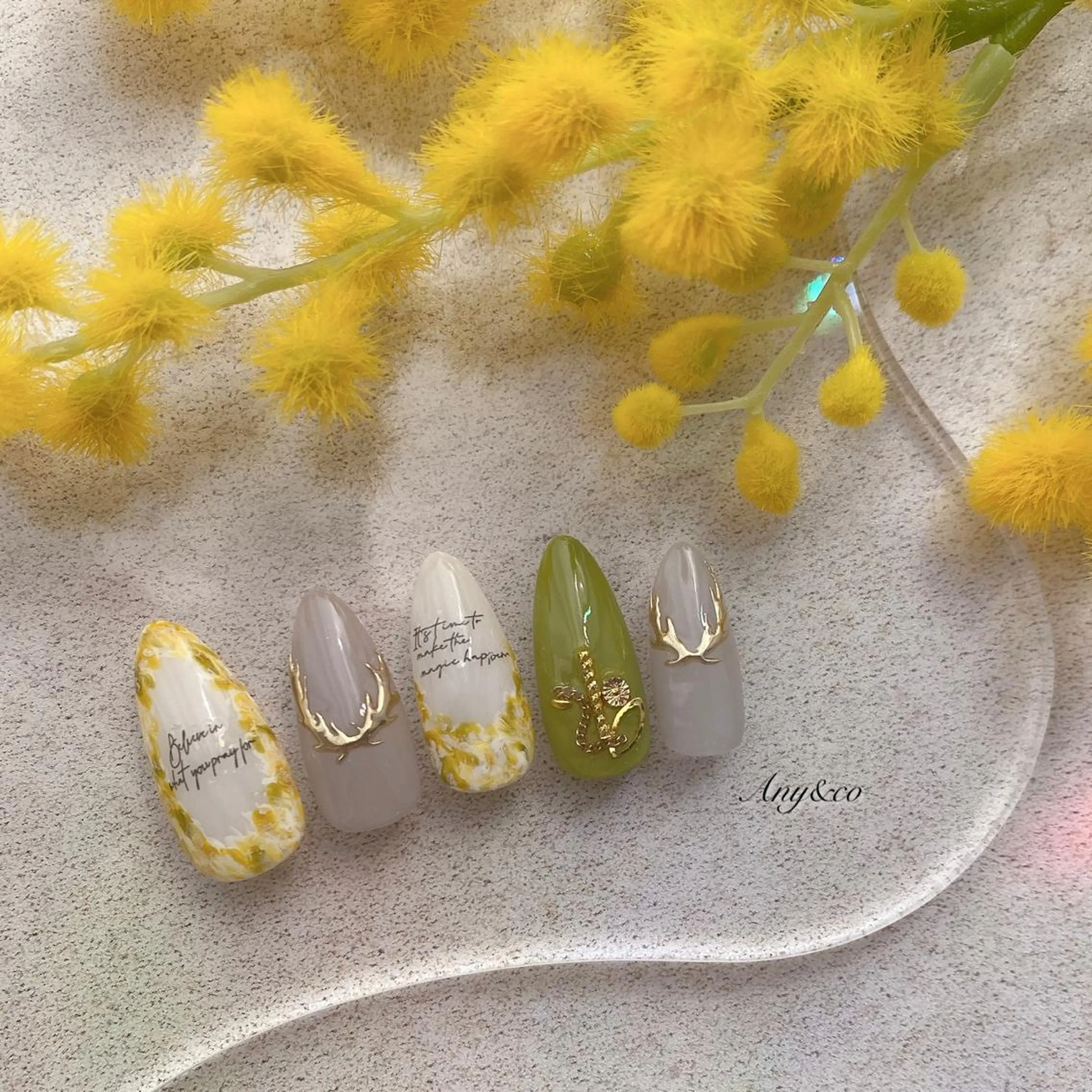 ネイル ロングネイル 春ネイル ハンドネイル Any&co 【エニコ】のマツエク・マツパデザイン