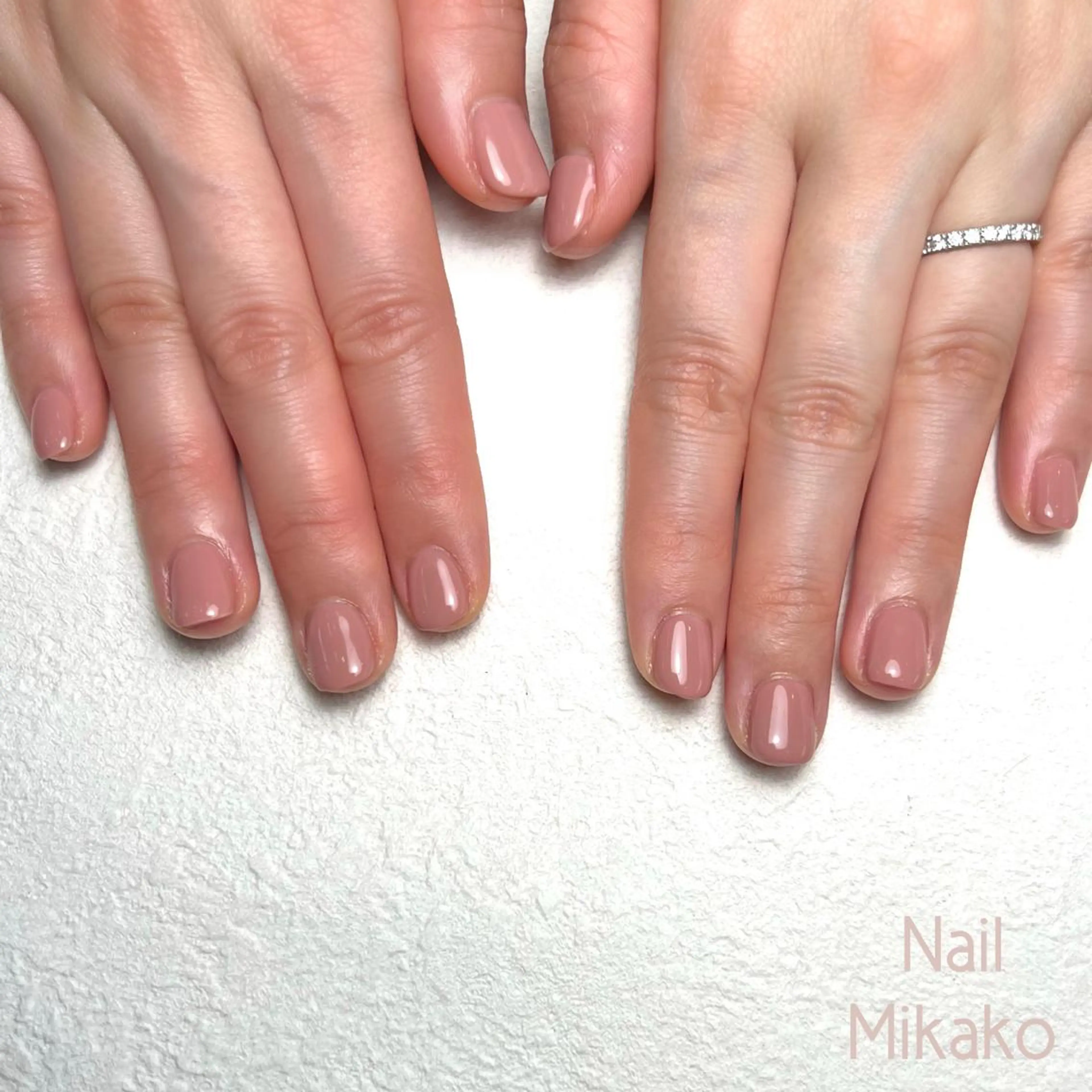 ネイル オフィスネイル ワンカラーネイル ピンク ピンクベージュ シンプルネイル Nail Mikakoのネイルデザイン