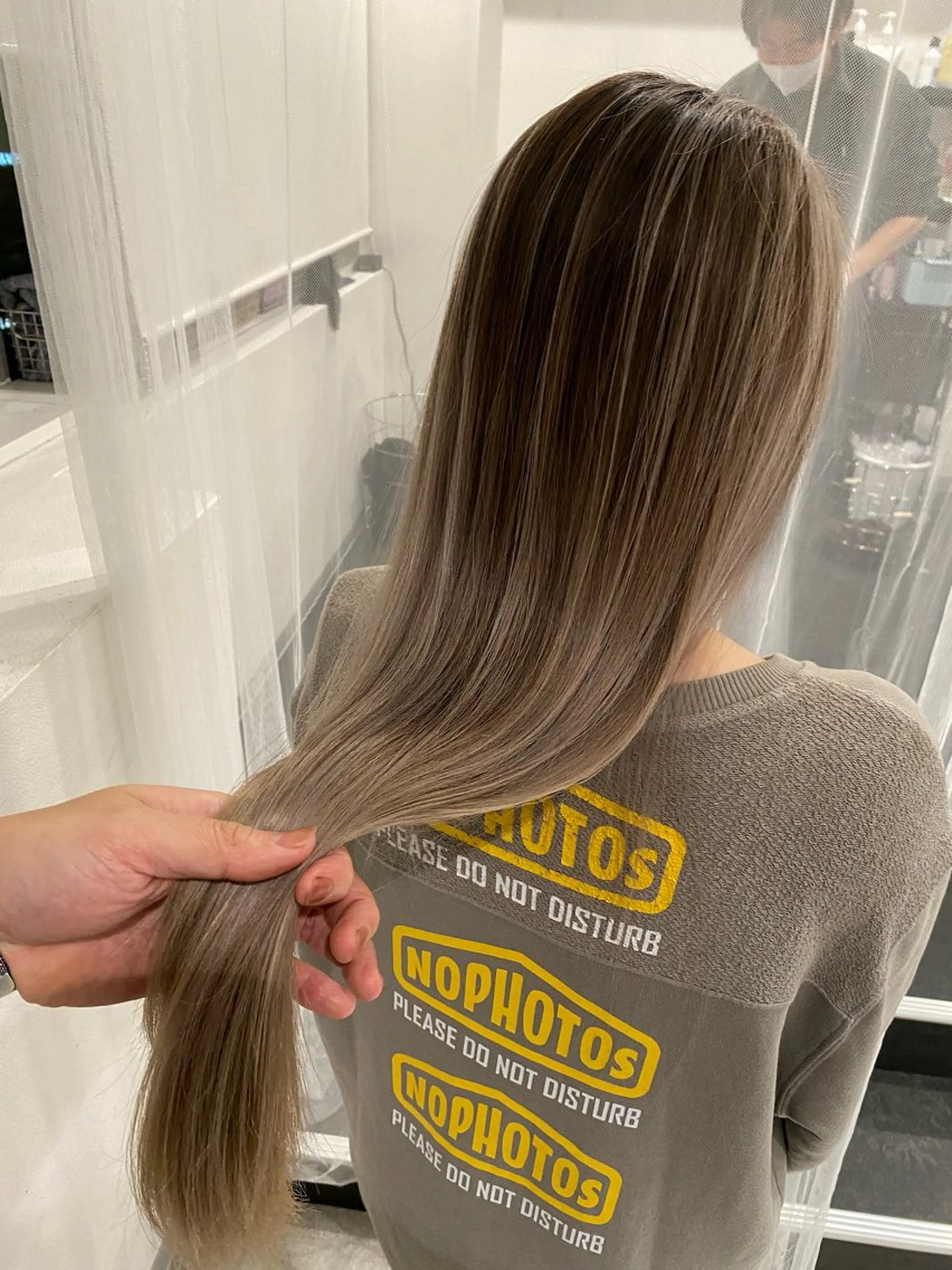 セミロング カラー ショートボブ アディクシーカラー バレイヤージュ ブリーチ ケアブリーチ ヘアカラー JILBLAN京都 ショート/ハイライトのヘアスタイル