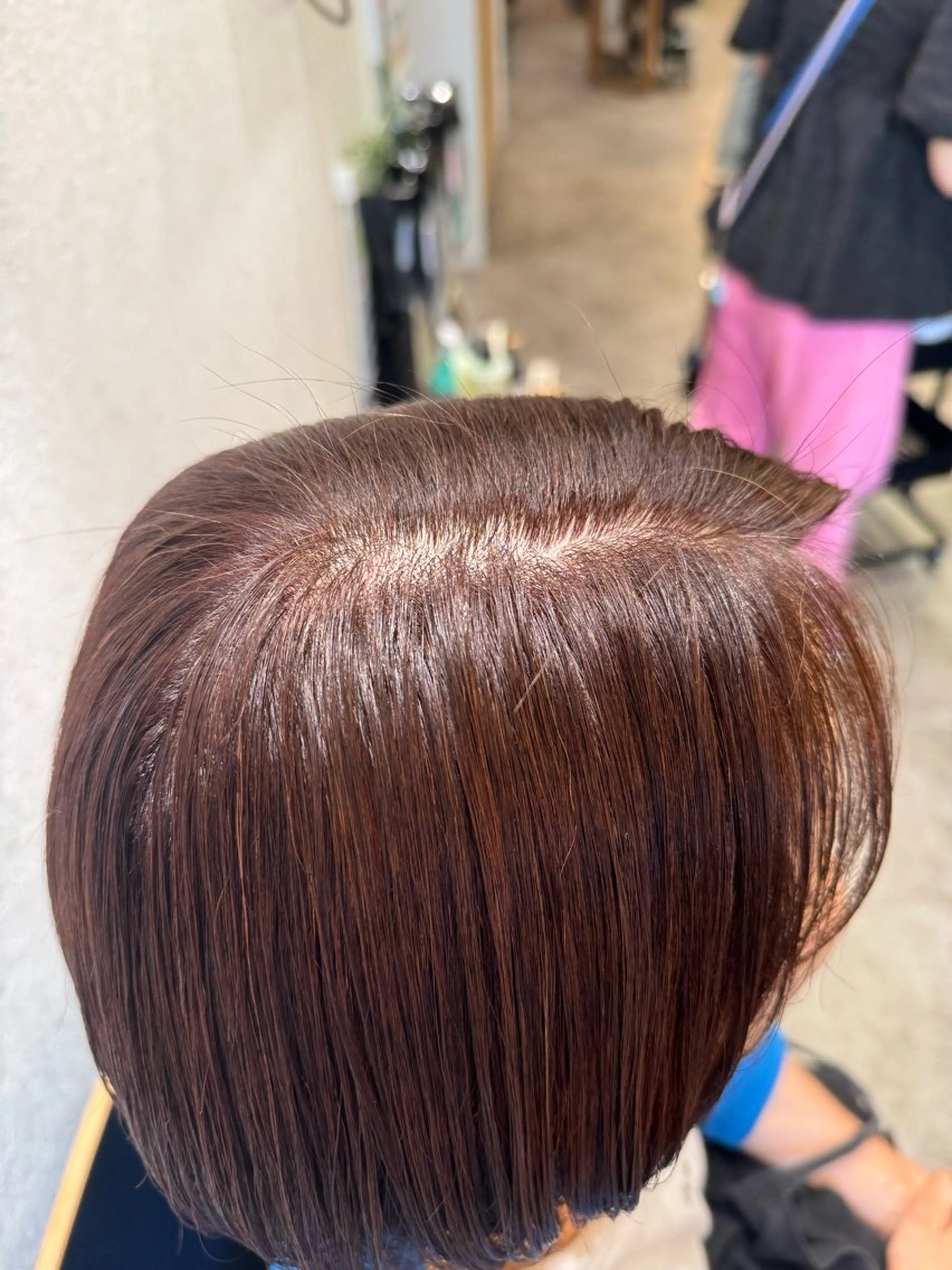 ミディアム カラー 美髪縮毛矯正/暖色 カラー/エクステのヘアスタイル