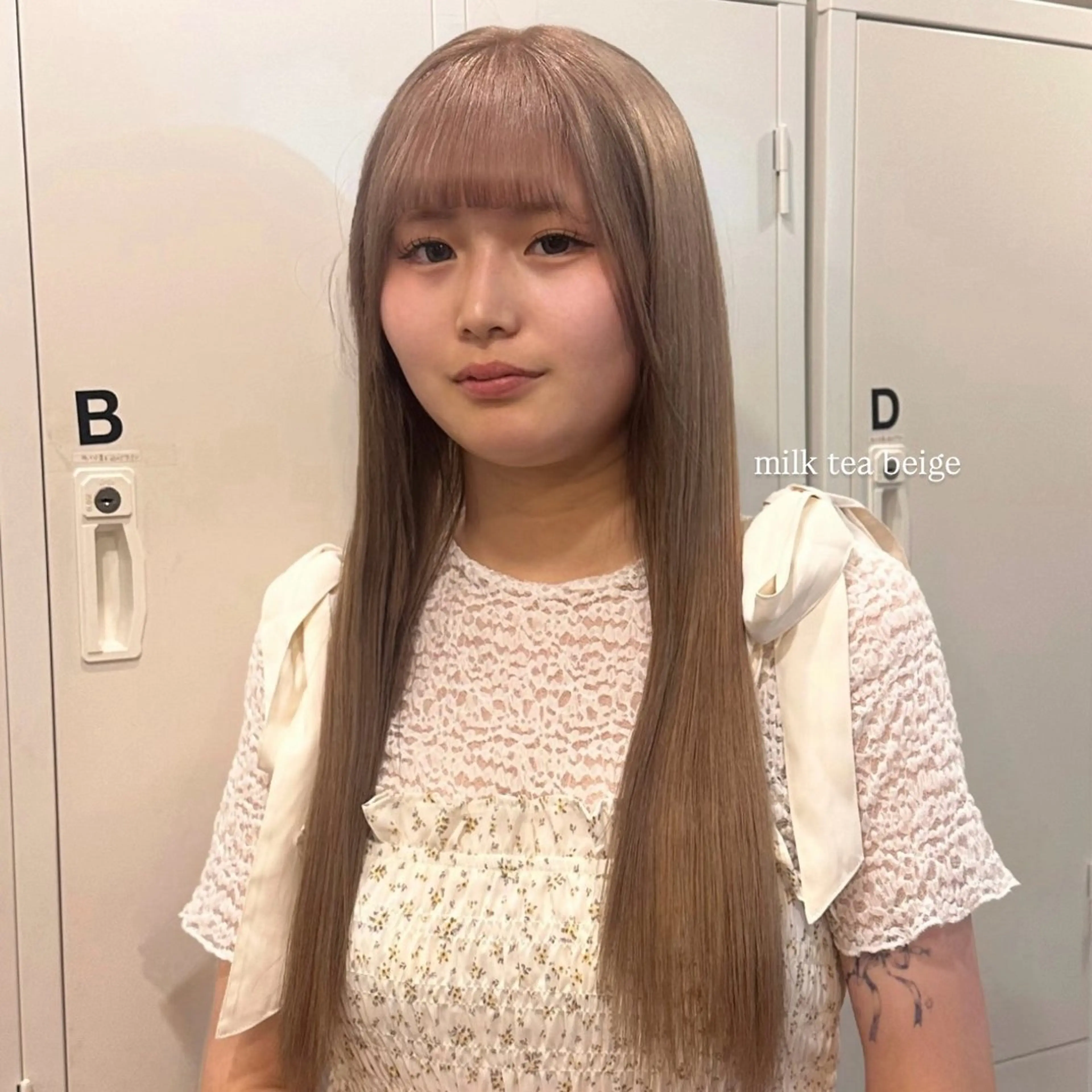 ロング カラー ベージュカラー ミルクティーベージュ ヘアカラー makoto / 韓国風ヘア🎀🪄︎のヘアスタイル