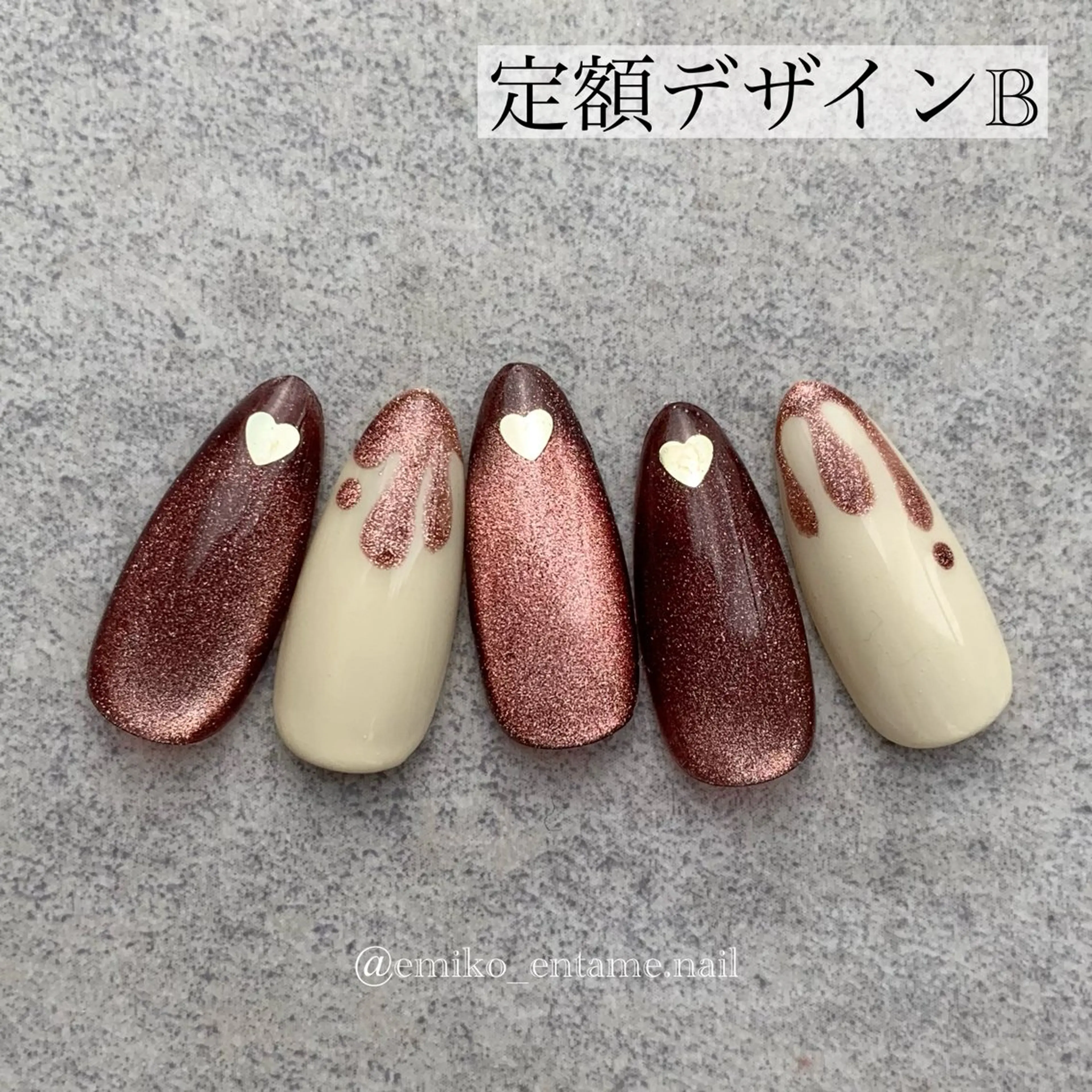 ネイル ハート マグネットネイル シンプルネイル EMIKOのネイルデザイン