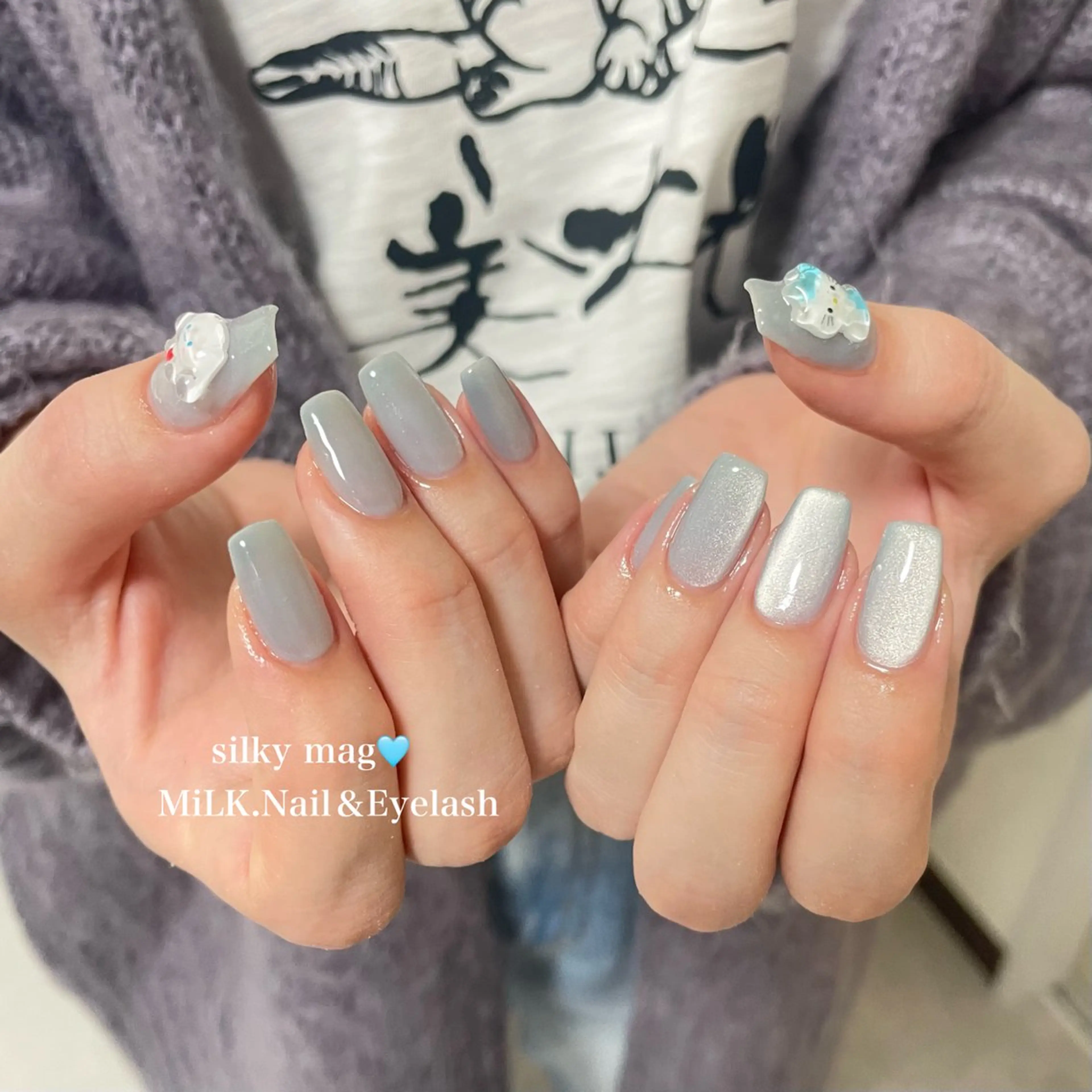 ネイル マグネットネイル ハンドネイル MiLK. wakaのマツエク・マツパデザイン