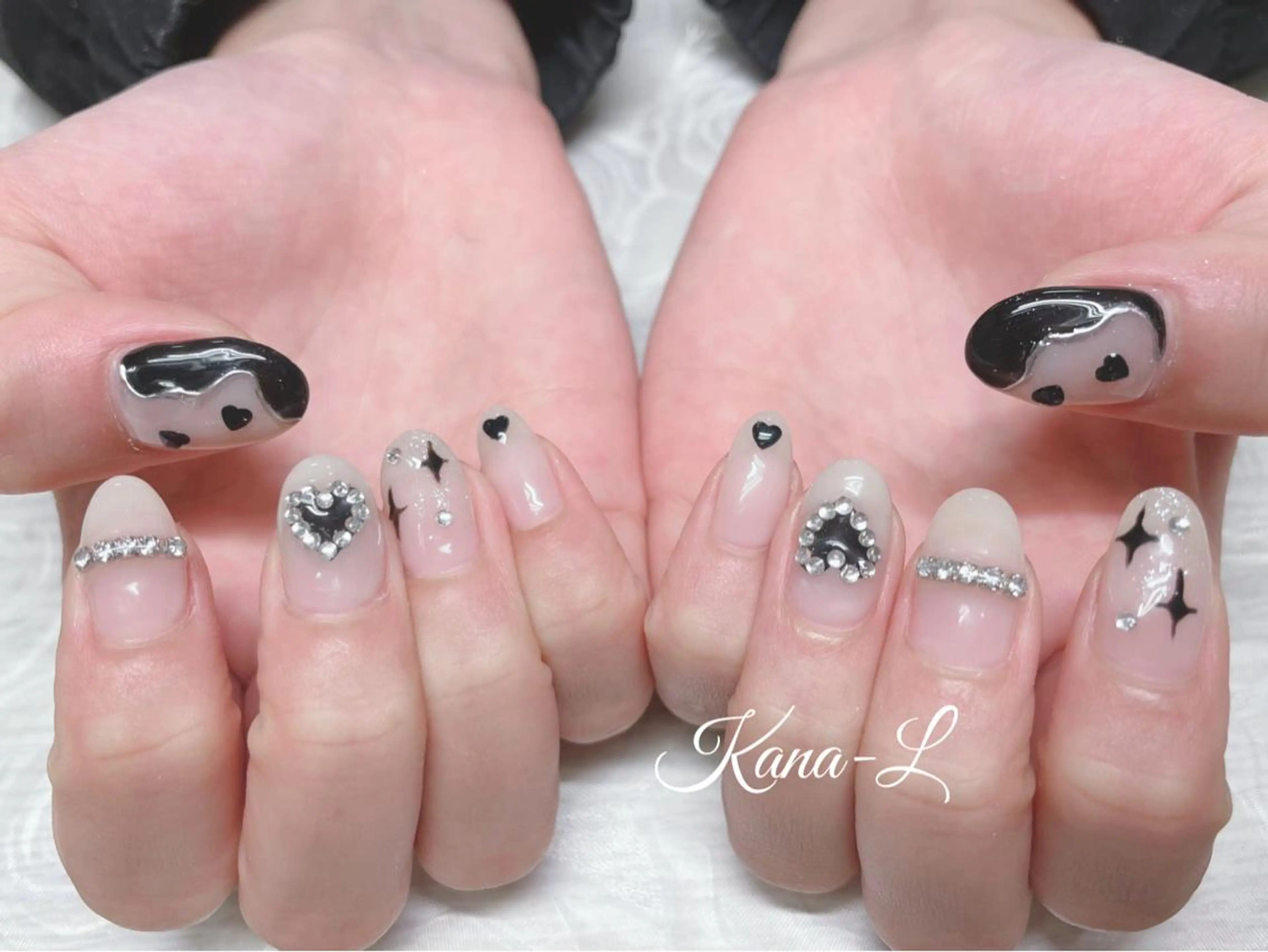 カラー ネイル ハート 韓国ネイル 芦辺 香奈のネイルデザイン