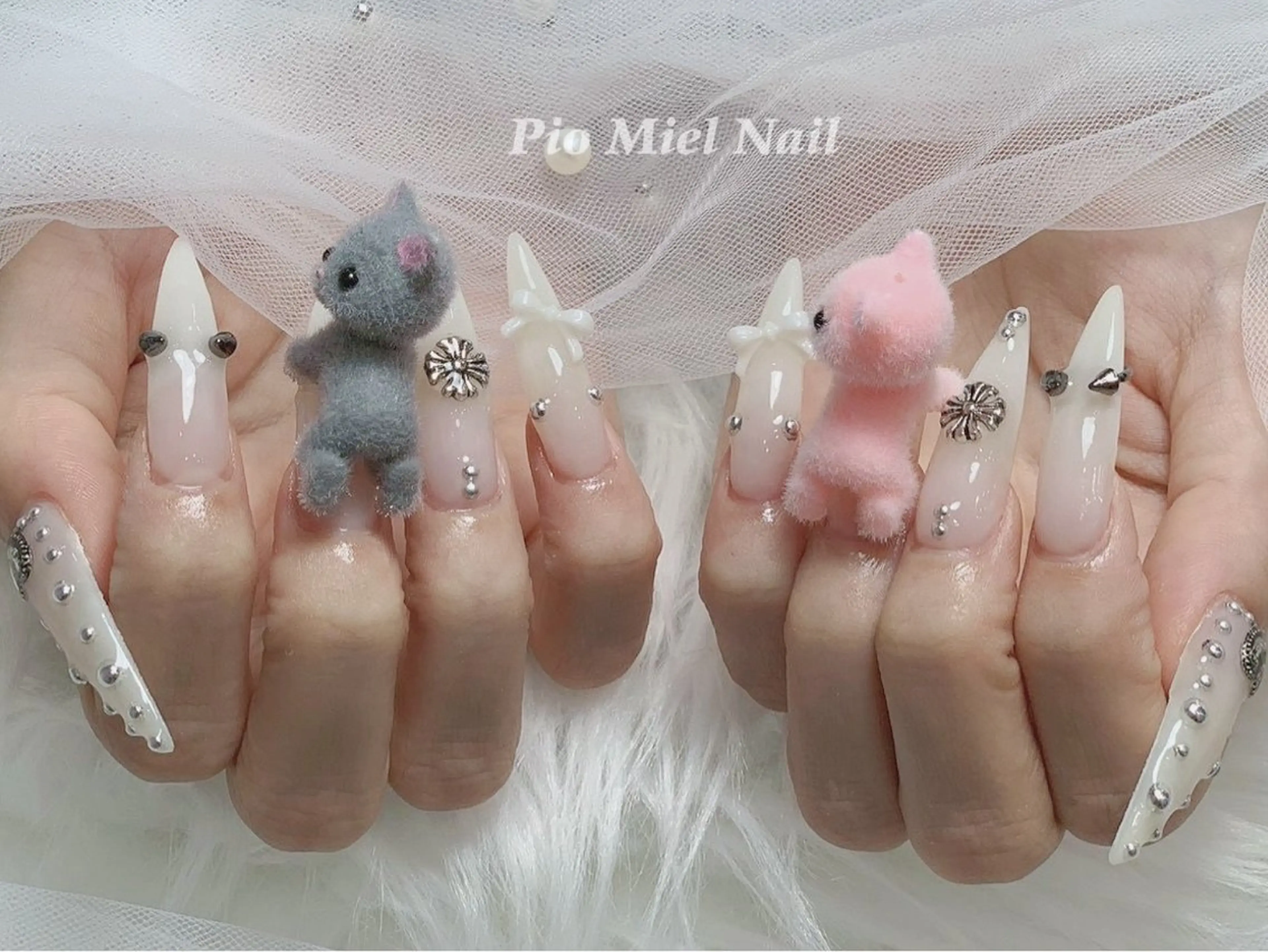 ネイル ハンドネイル HANA 長さだしのネイルデザイン