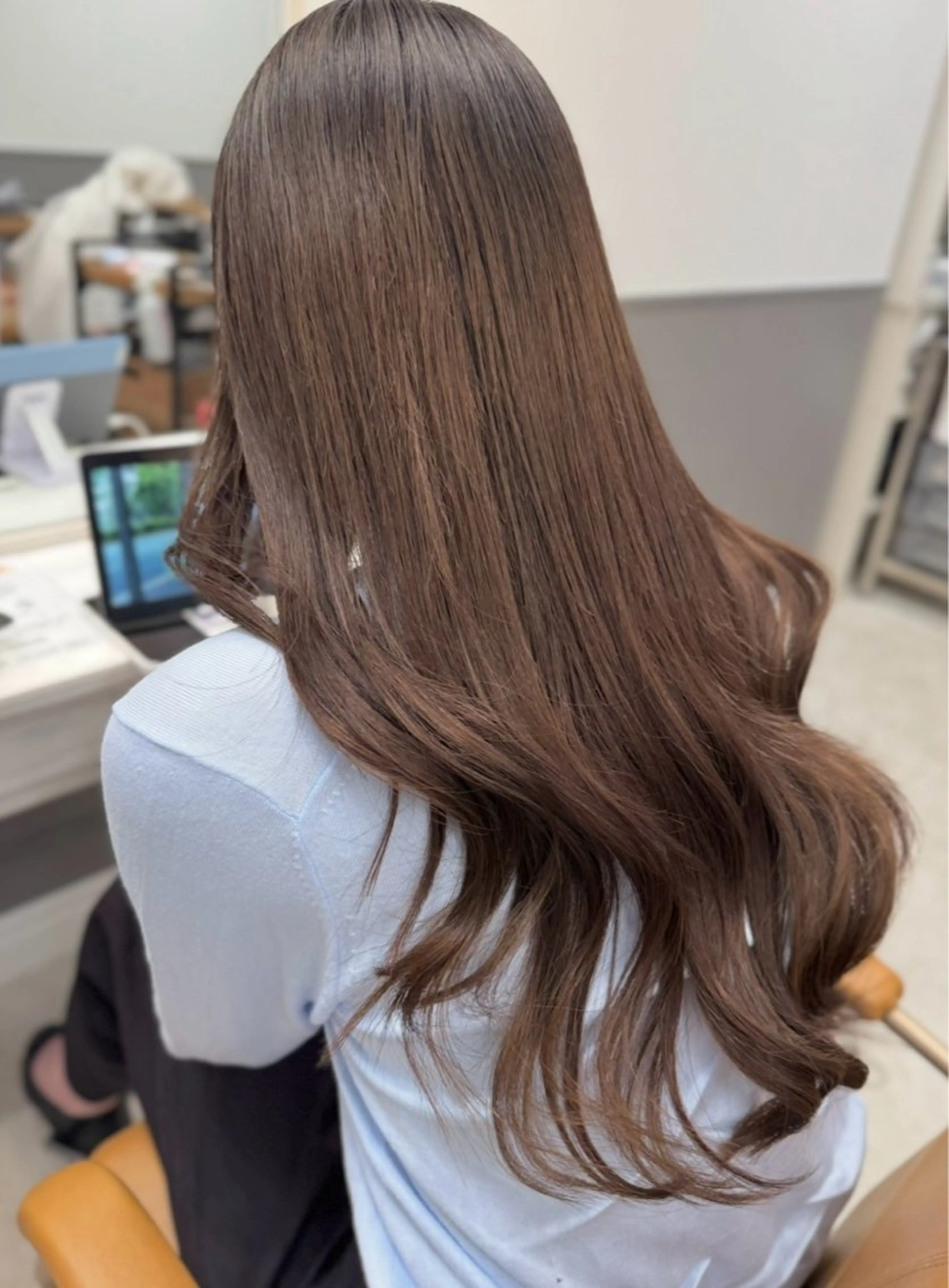 ロング エクステ 韓国風ヘア エクステ リケアプラス貝塚店 韓国Uチップエクステのヘアスタイル