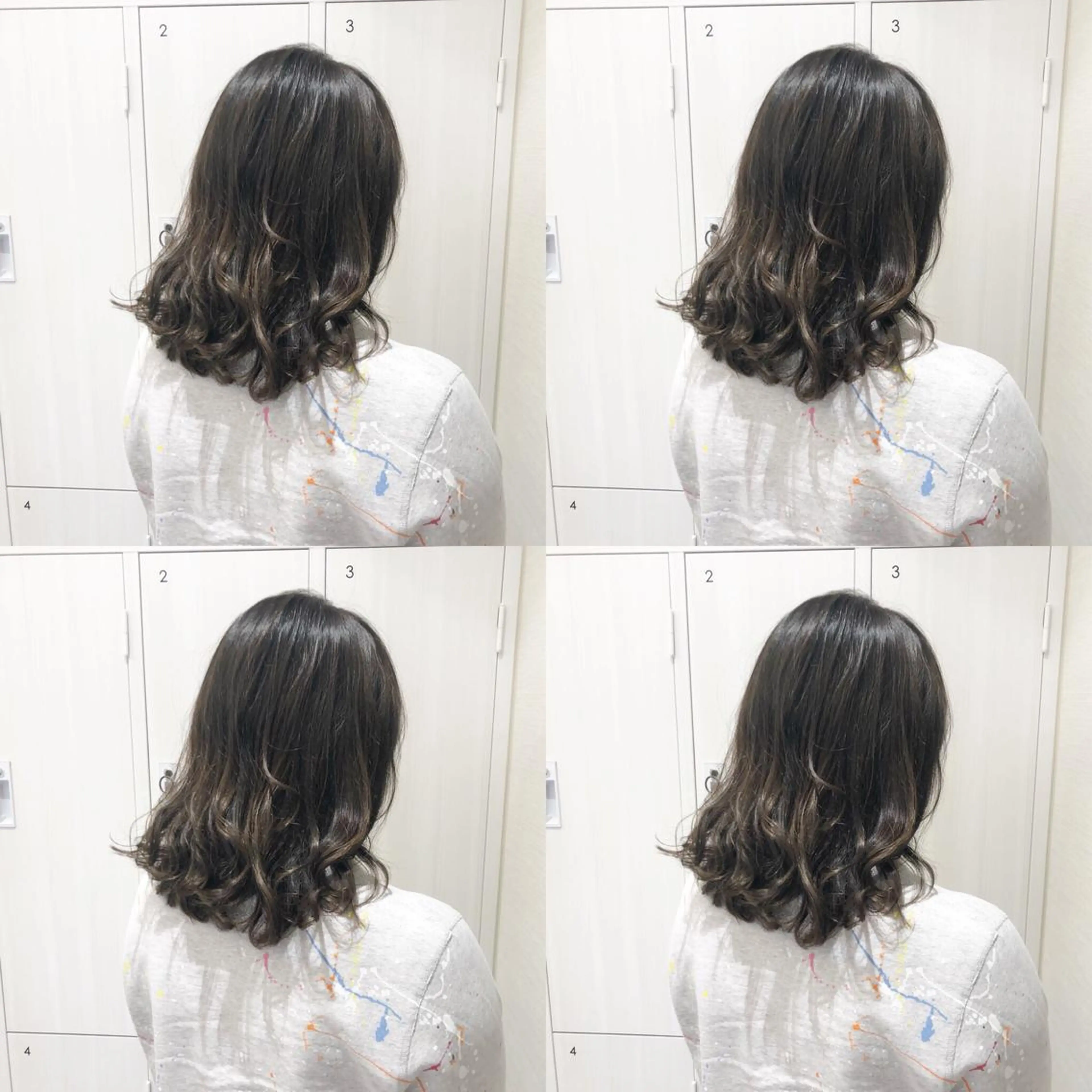 ミディアム カラー アディクシーカラー アッシュ バレイヤージュ 透明感カラー グラデーションカラー 三鷹で1番ショート ボブをカットする新谷のヘアスタイル