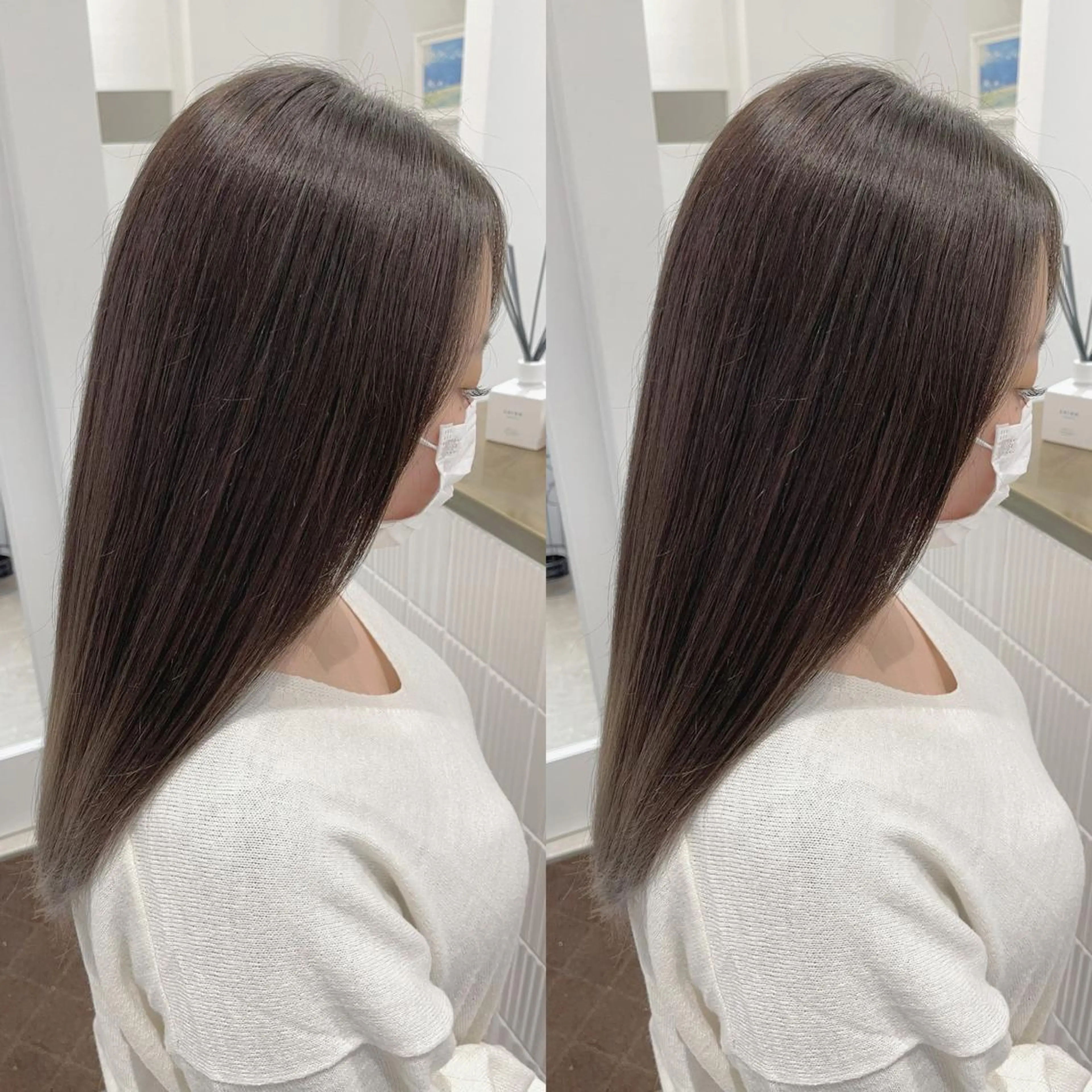 ロング カラー グレージュ 佐々木 裕一のヘアスタイル