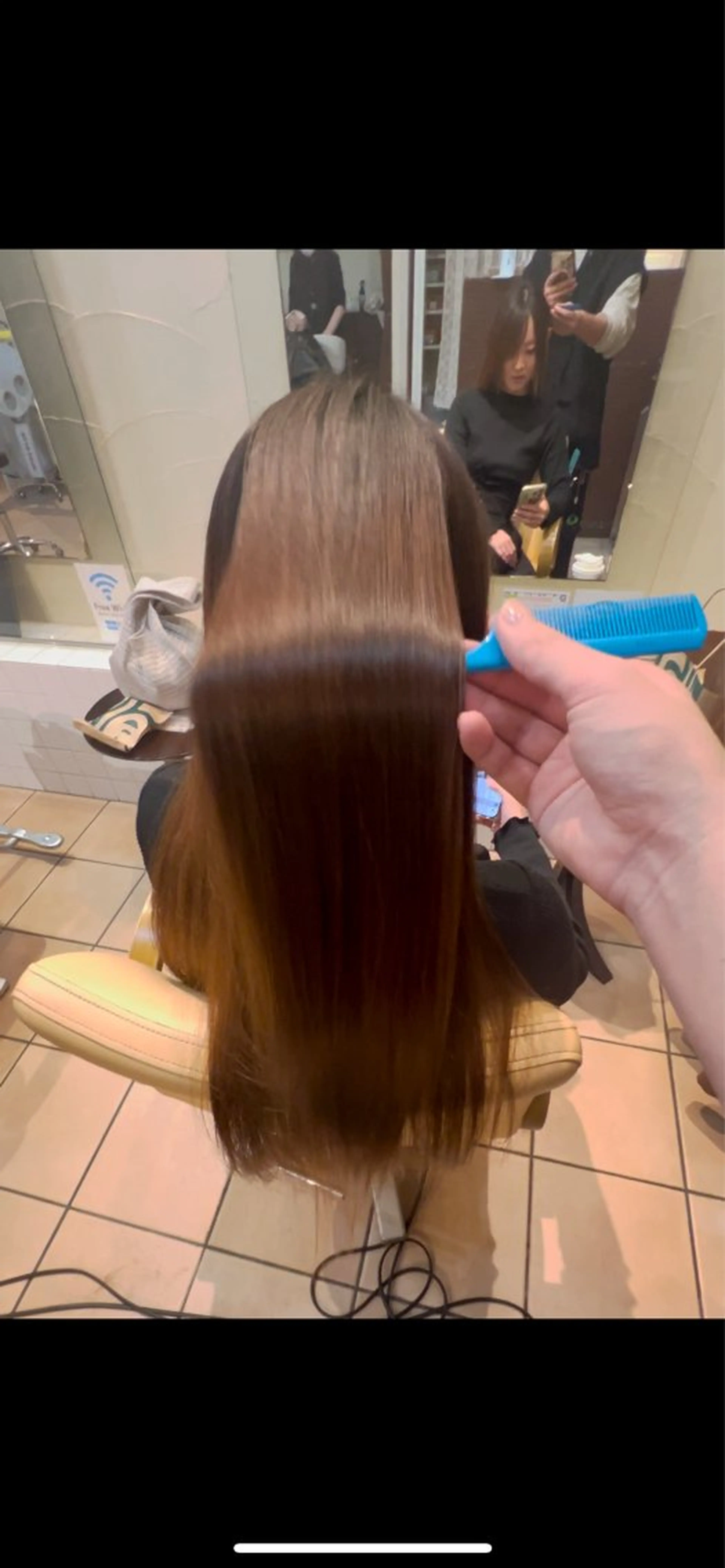 ロング 伸ばしかけ ハイライト 縮毛矯正 地毛風ストレート ⚡️下ノ村柊斗⚡️のヘアスタイル