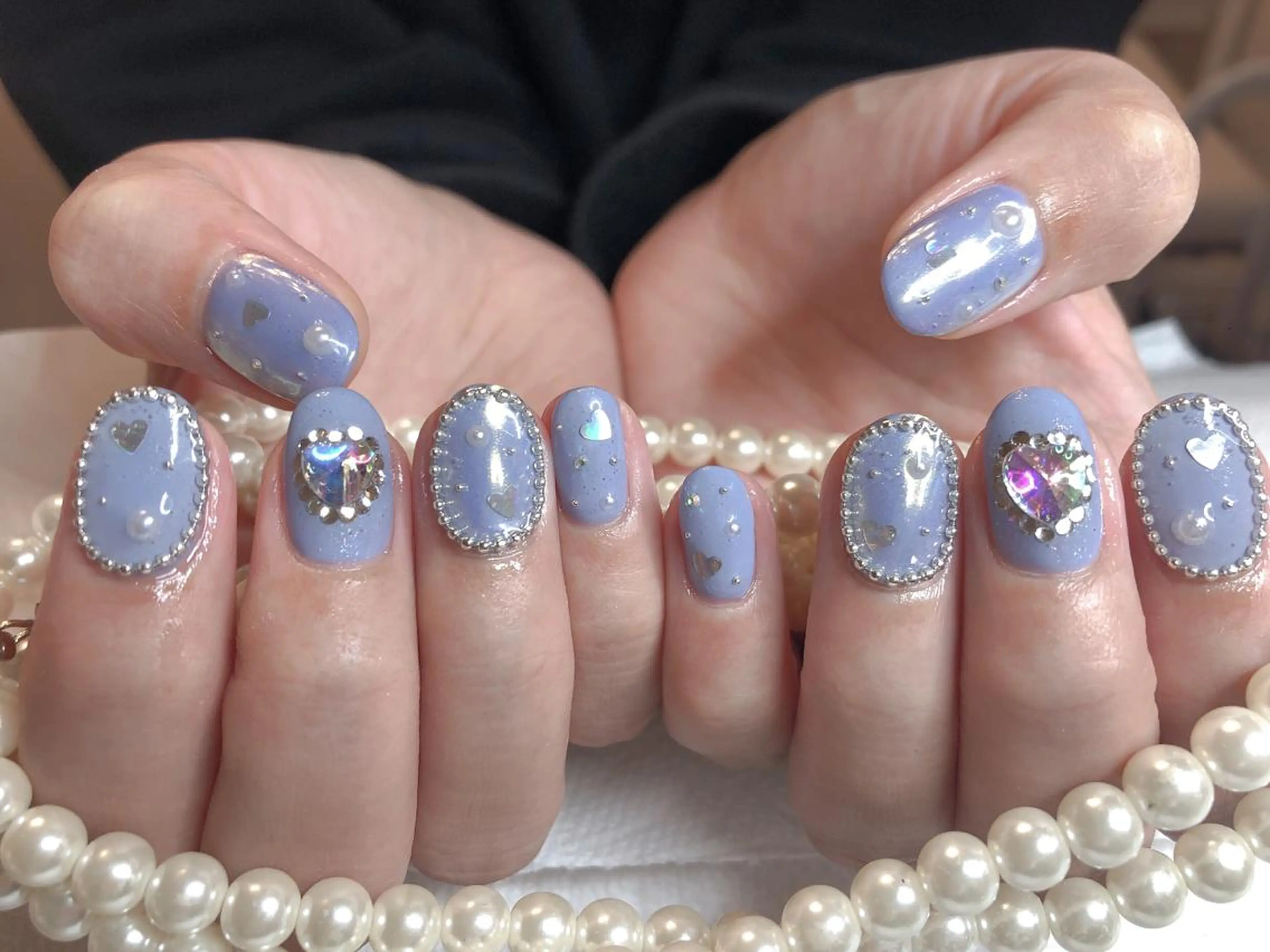 ミディアム ネイル ハンドネイル 長さ出し専門 nynaのネイルデザイン