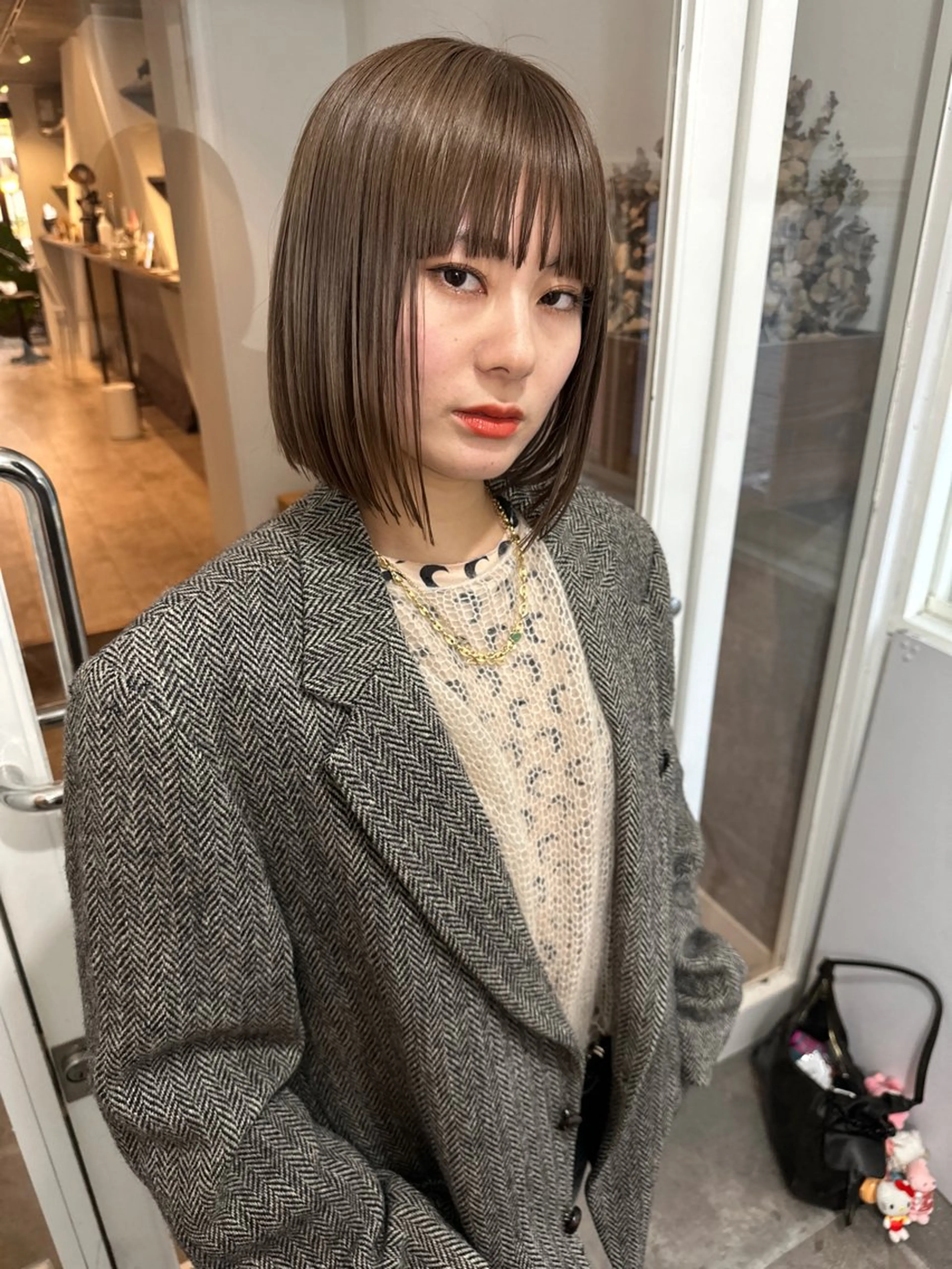 ミディアム ボブ カット トリートメント 宮﨑 あかねのヘアスタイル